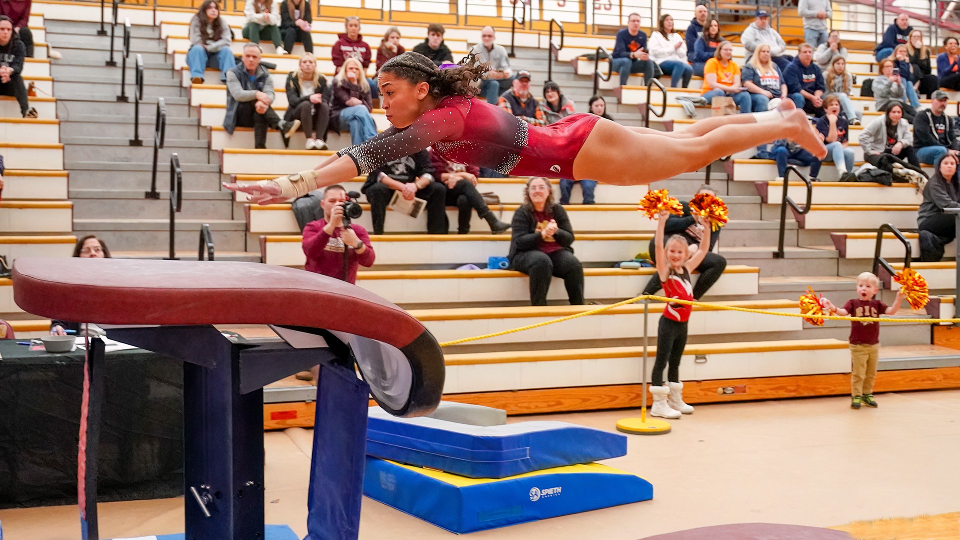 Aaliyah Krause on vault during the 2024-25 season