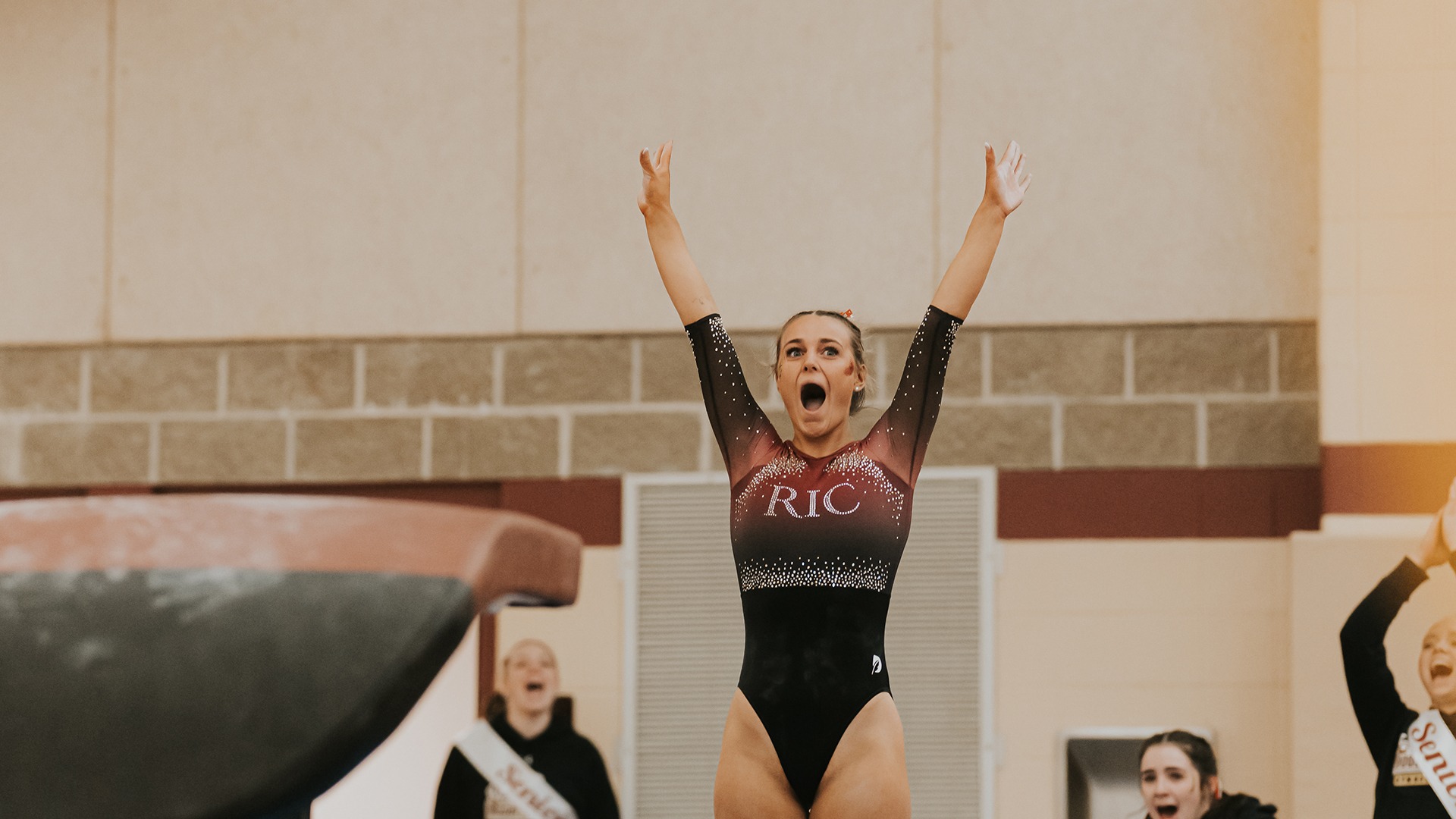 Payton Greene in action on vault 