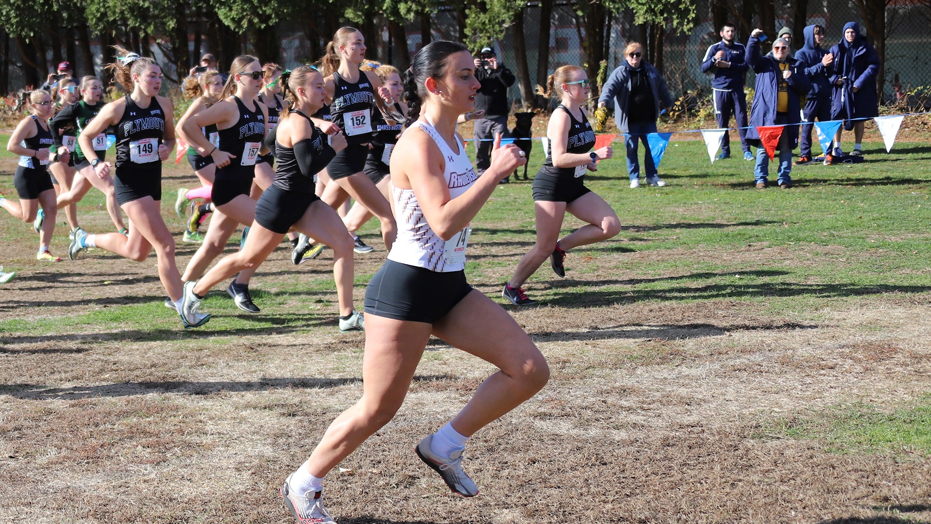 Haley Oliver in action at the 2025 Little East Women's Cross Championship
