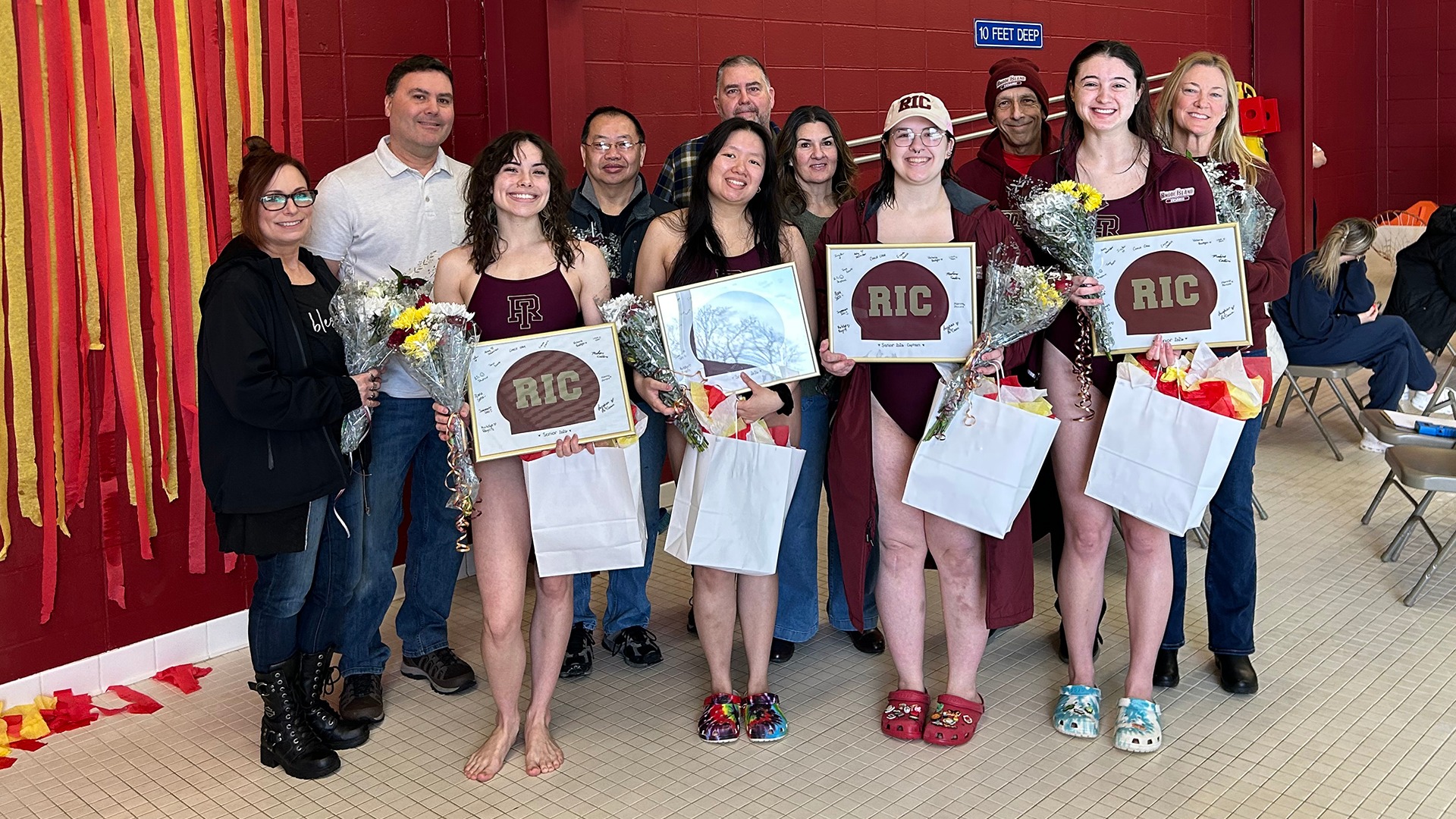Women's Swimming Senior Day Group Photo