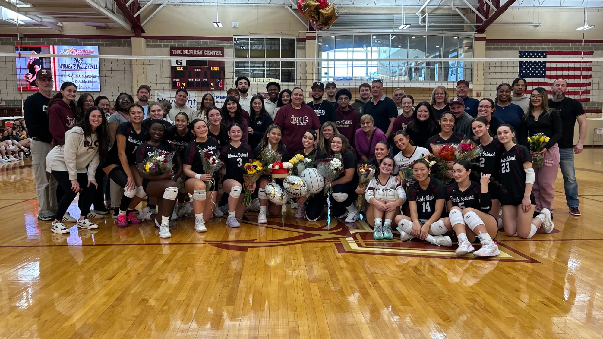 Rhode Island College Women's Volleyball Senior Day Group Photo