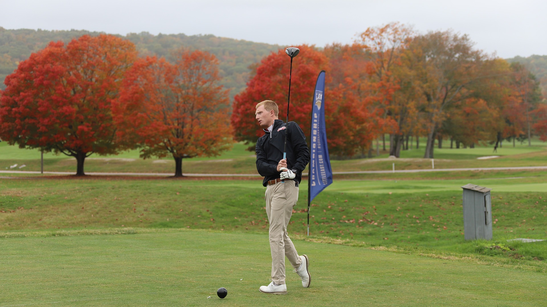 Max Nasser in action at the 2026 Little East Championship