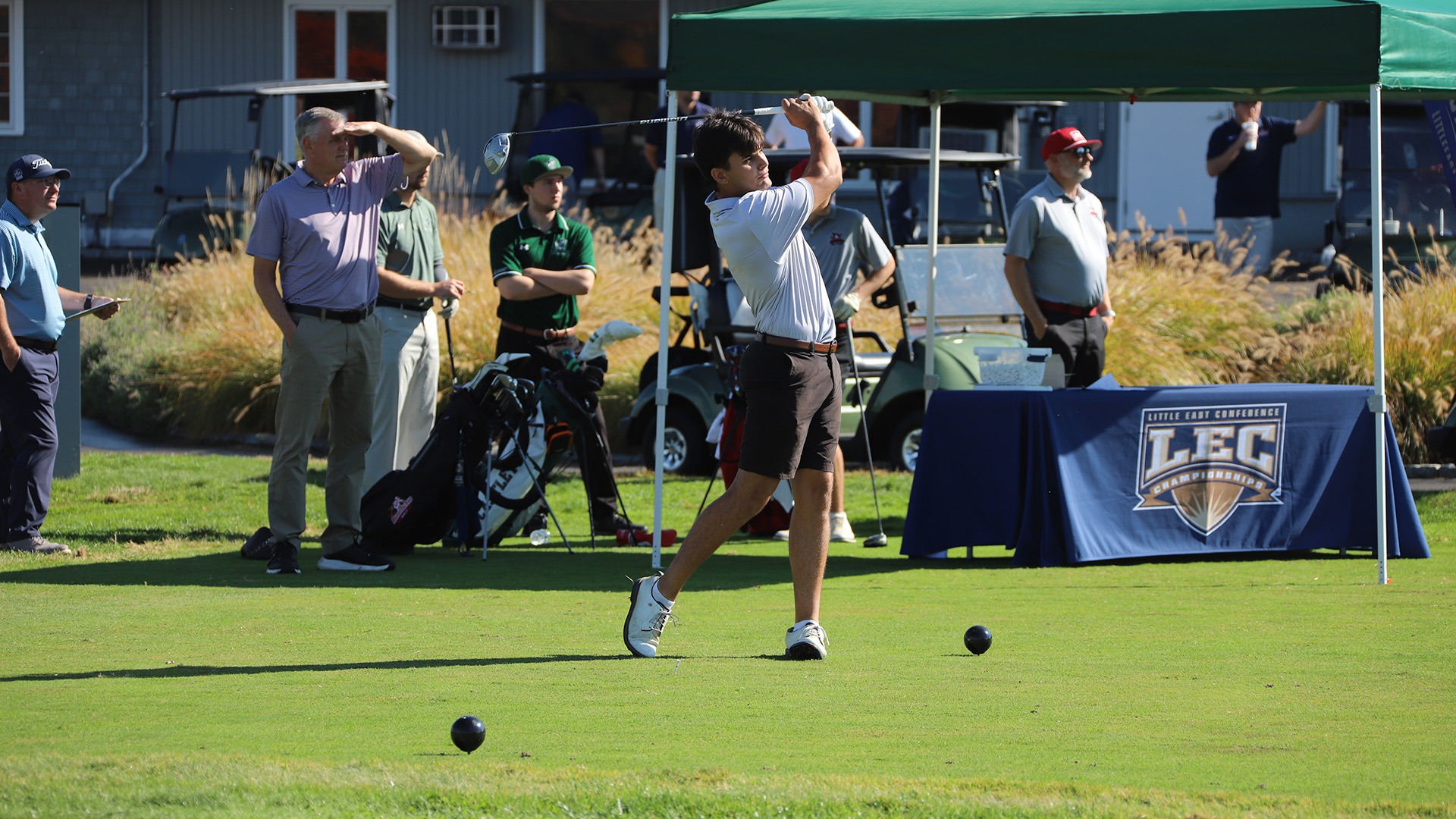 Kyle Cullen in action during the second round of the 2026 Little East Championship
