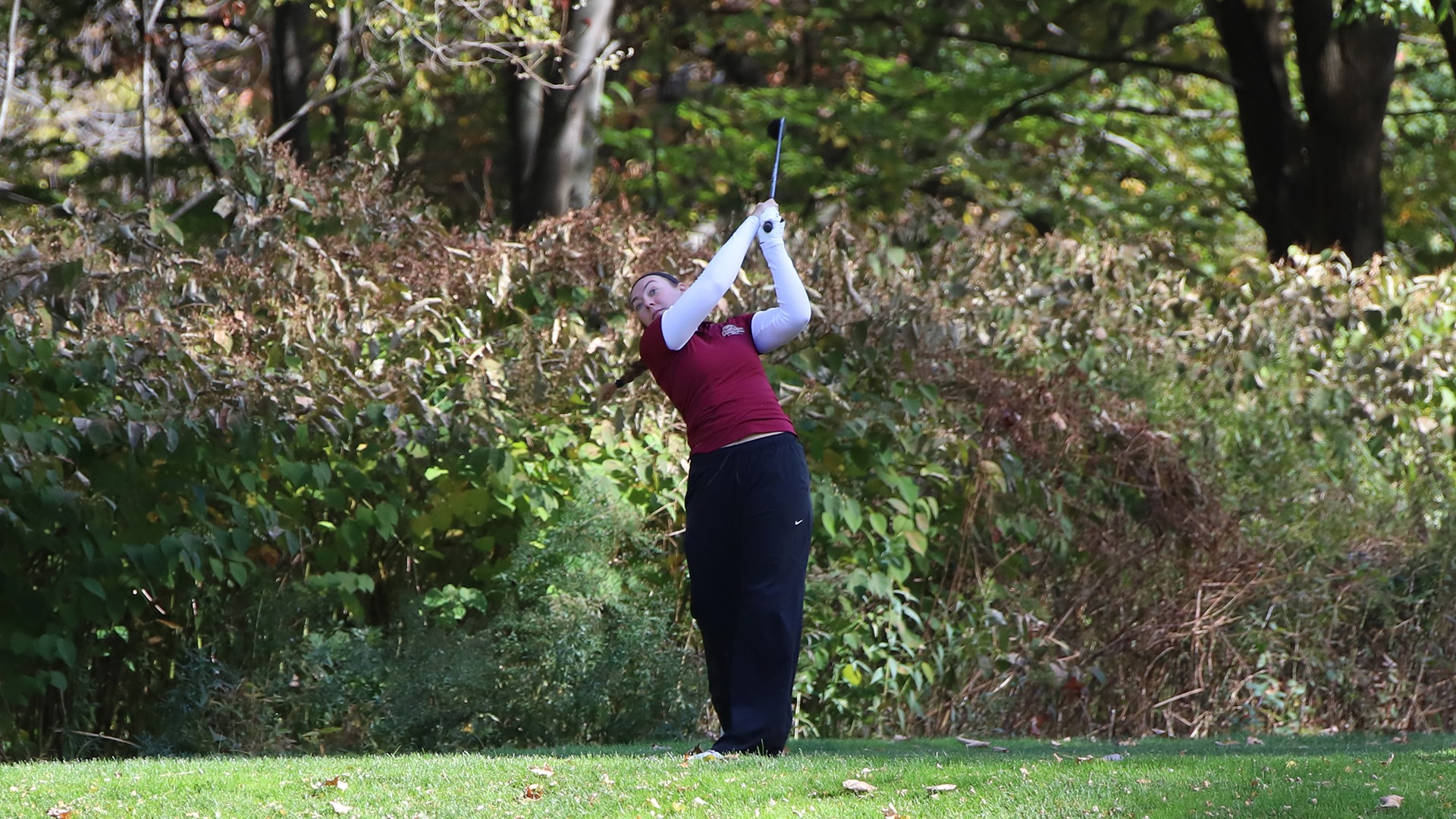 Mya Linchitz in action during the 2026 Little East Championship