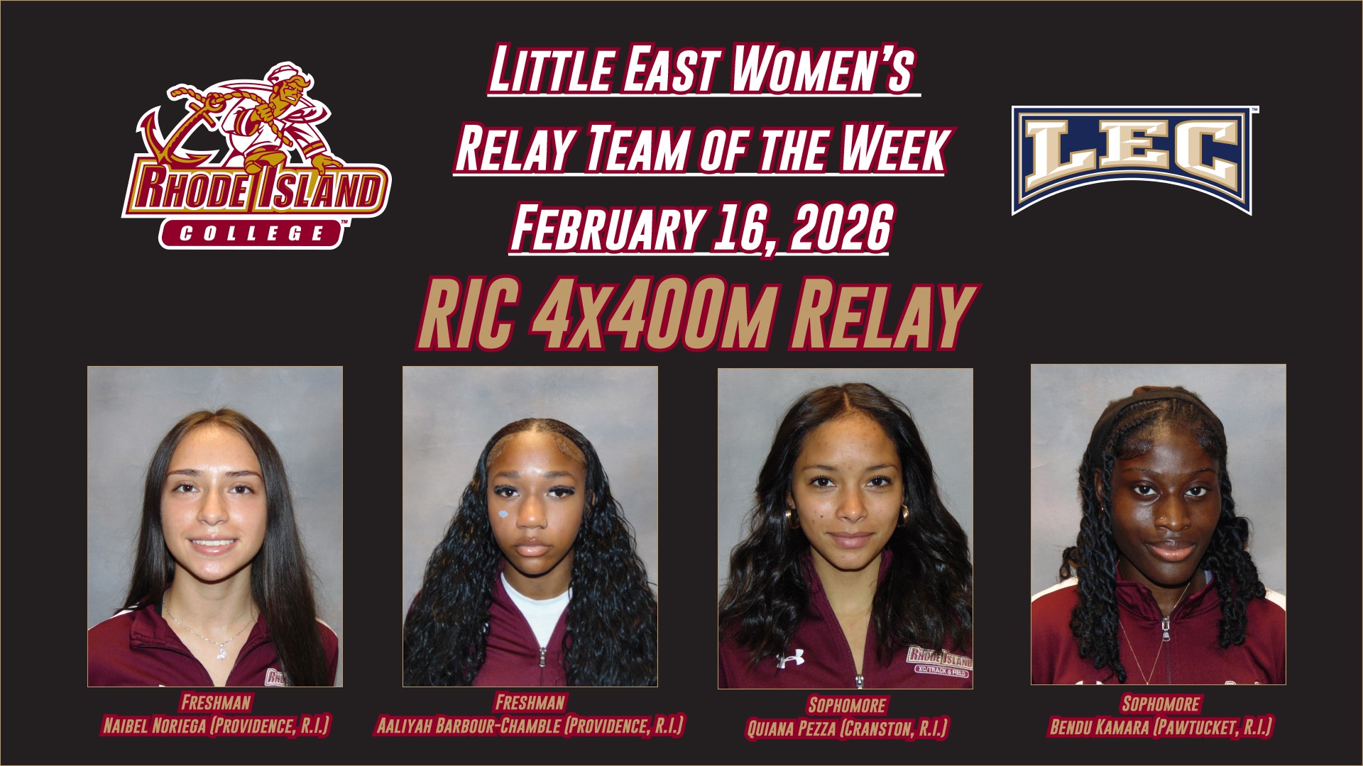 4x400m Relay Little East Relay Team of the Week Graphic