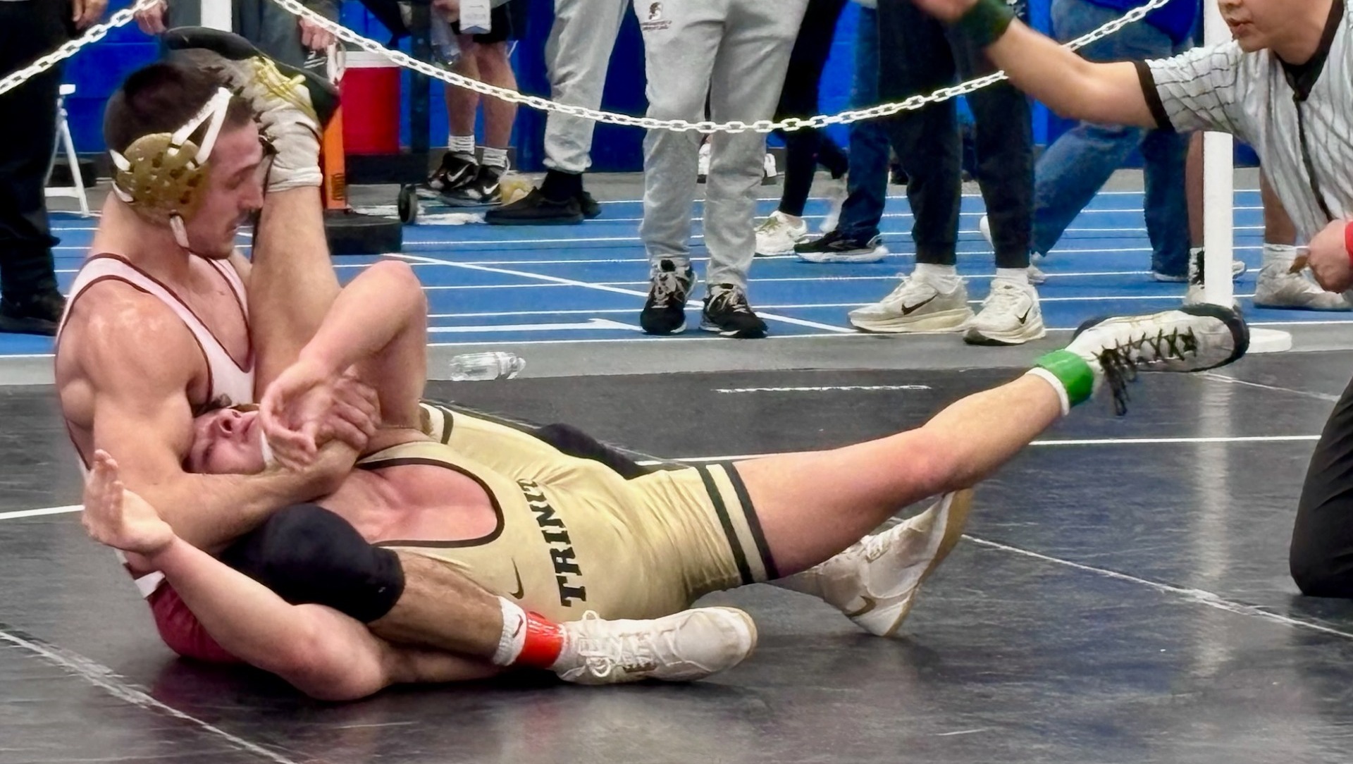 Aidan Faria in action at the 2026 NCAA Div. III Northeast Region Wrestling Championship
