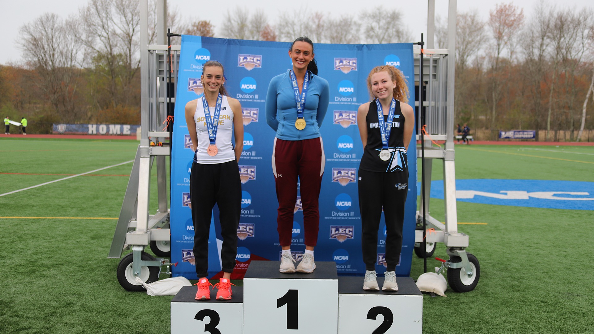 Haley Oliver 2026 Little East Outdoor Track and Field Championship Podium Photo