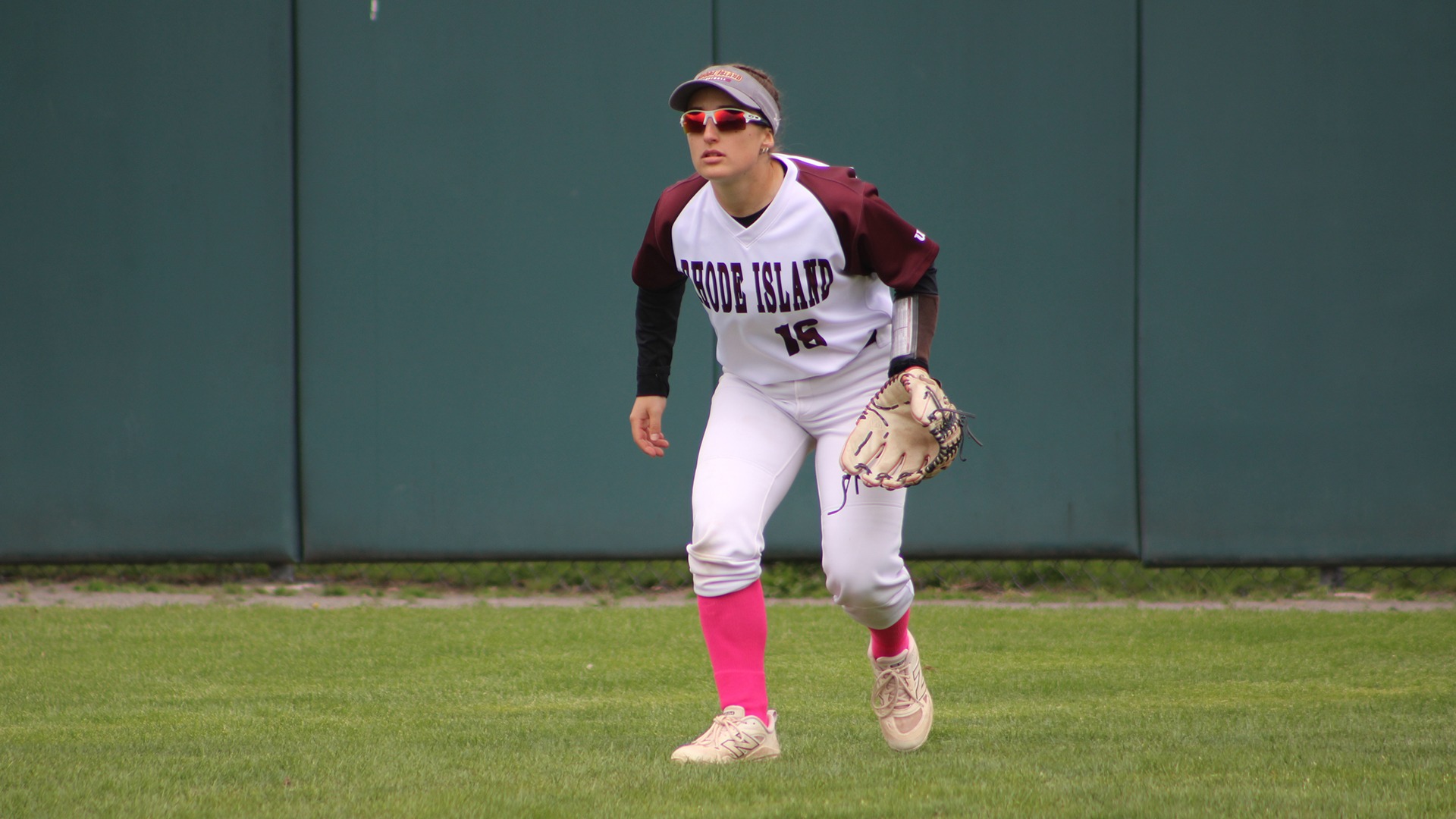 Sydney Duclos in right field vs. Keene State
