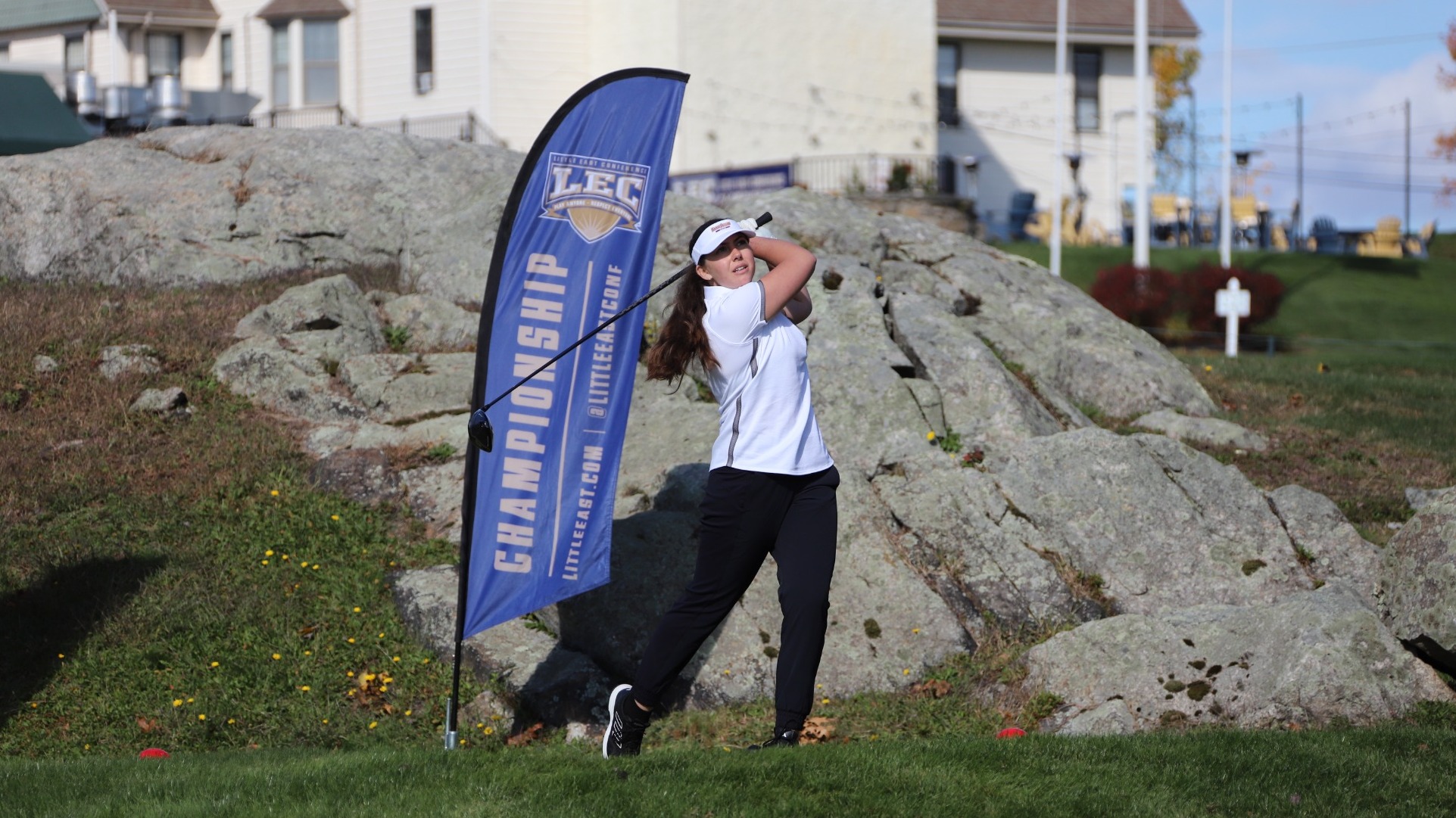 Rylee Adams in action at the 2025 Little East Championship