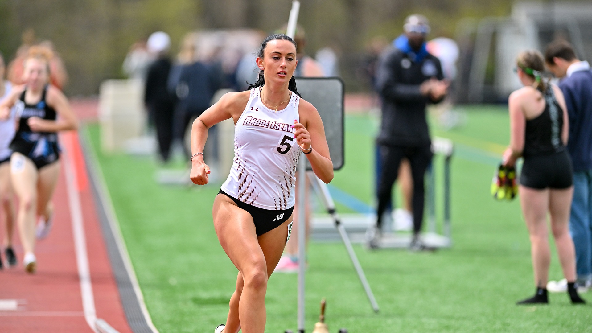Haley Oliver in action during the 2026 Little East Outdoor Championship