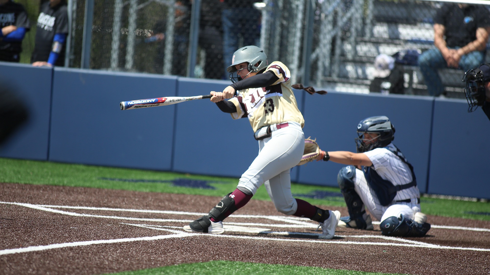 Melanie Earley at bat during the 2026 Little East Softball Championship