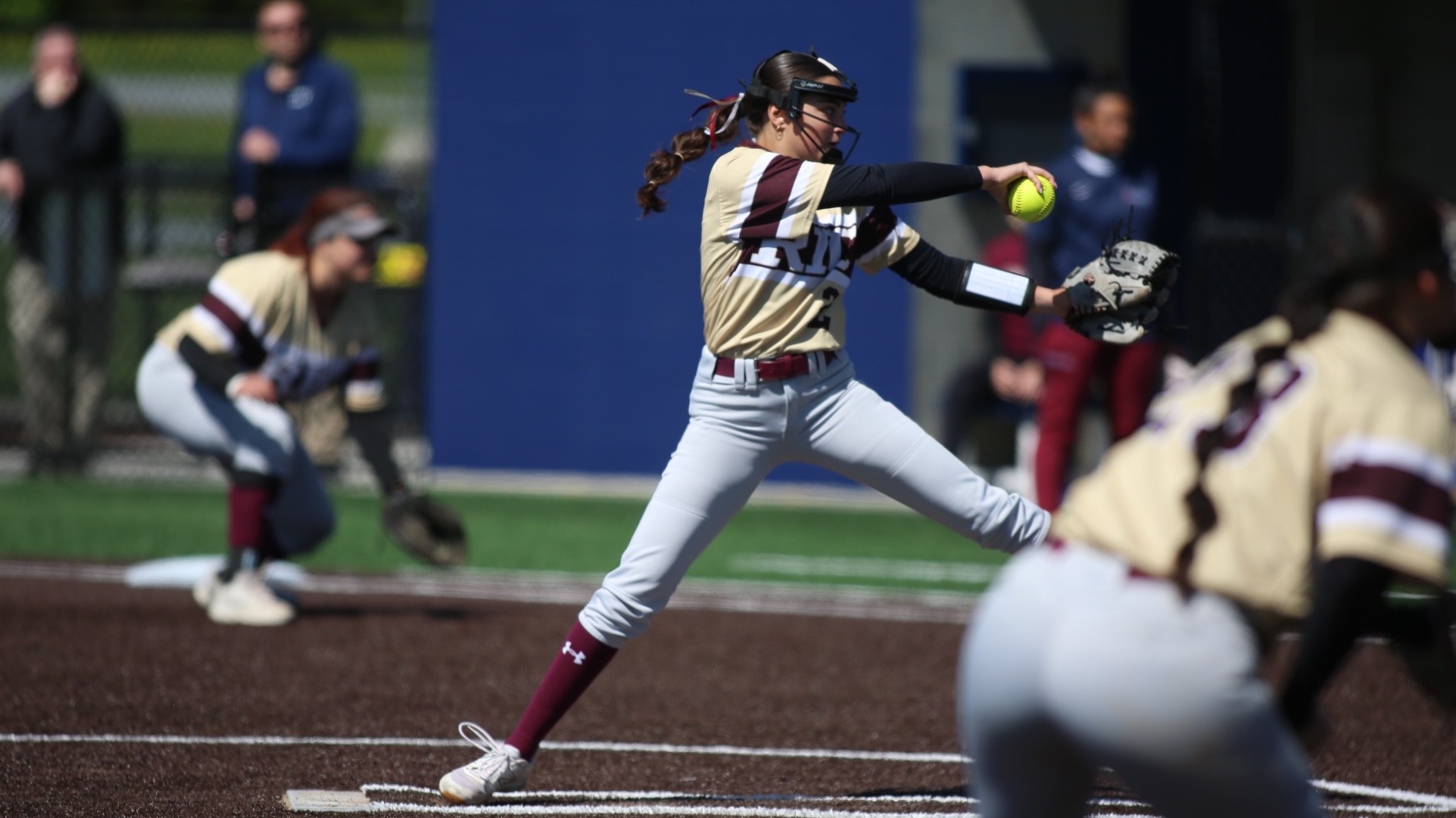 Mia Crudale in action during the 2026 Little East Championship