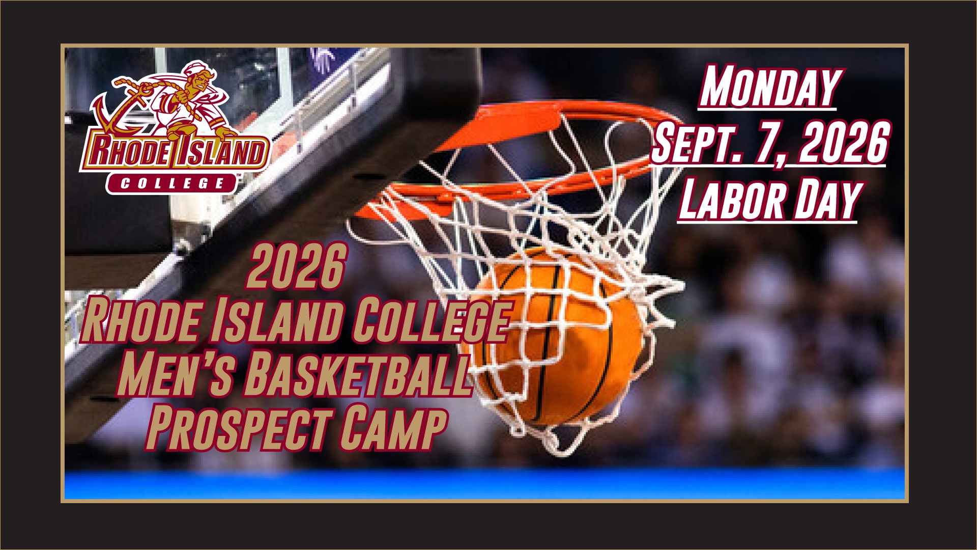 2026 Rhode Island College Men's Basketball Prospect Camp Promo Graphic