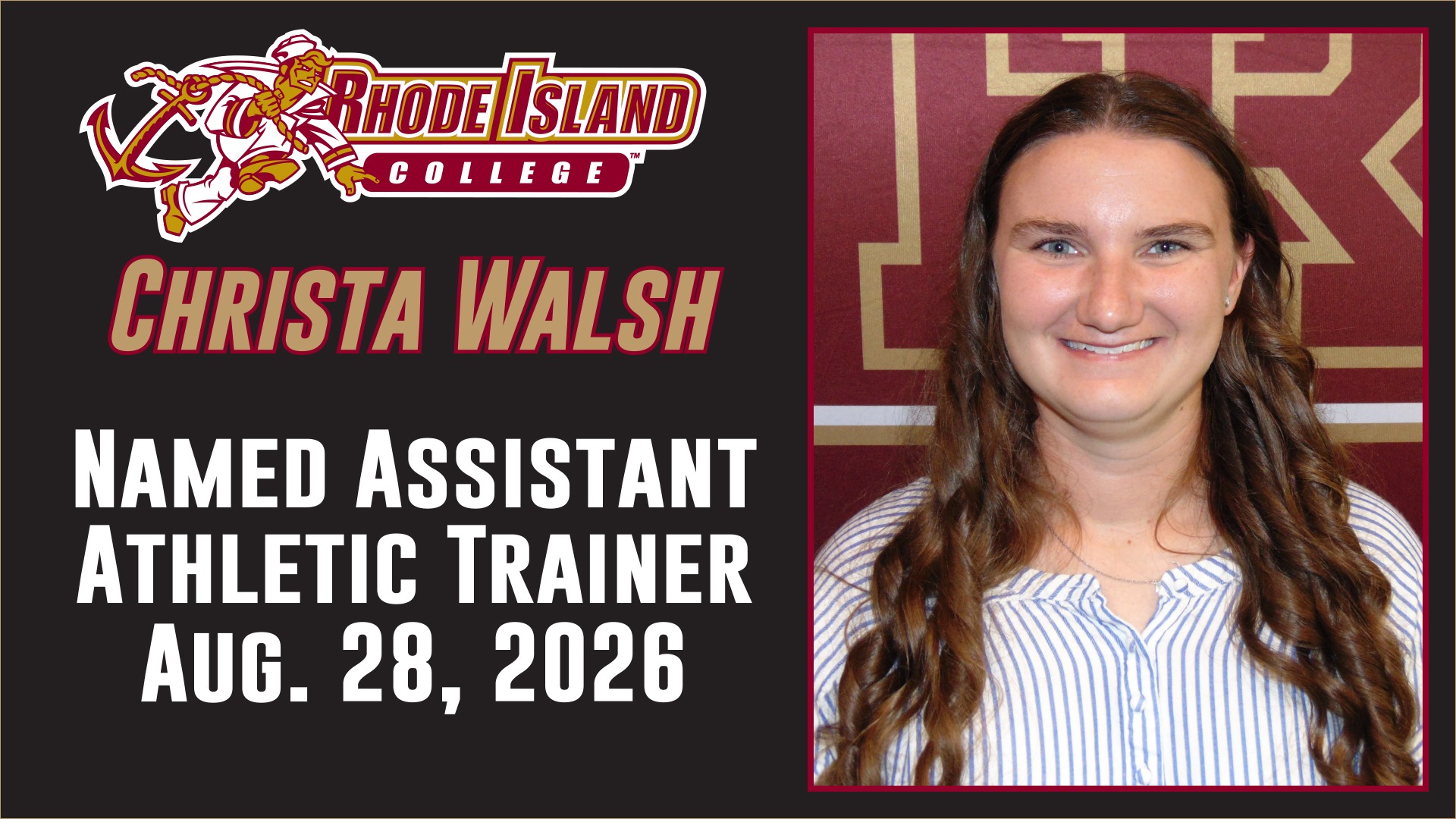 Christa Walsh Named Assistant Athletic Trainer Graphic
