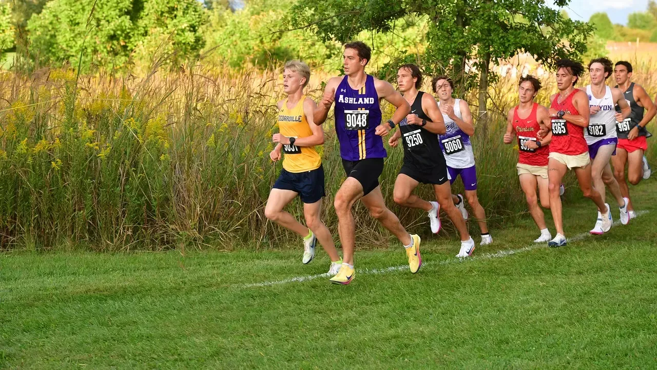 Thress 2026 XC action shot at Cedarville