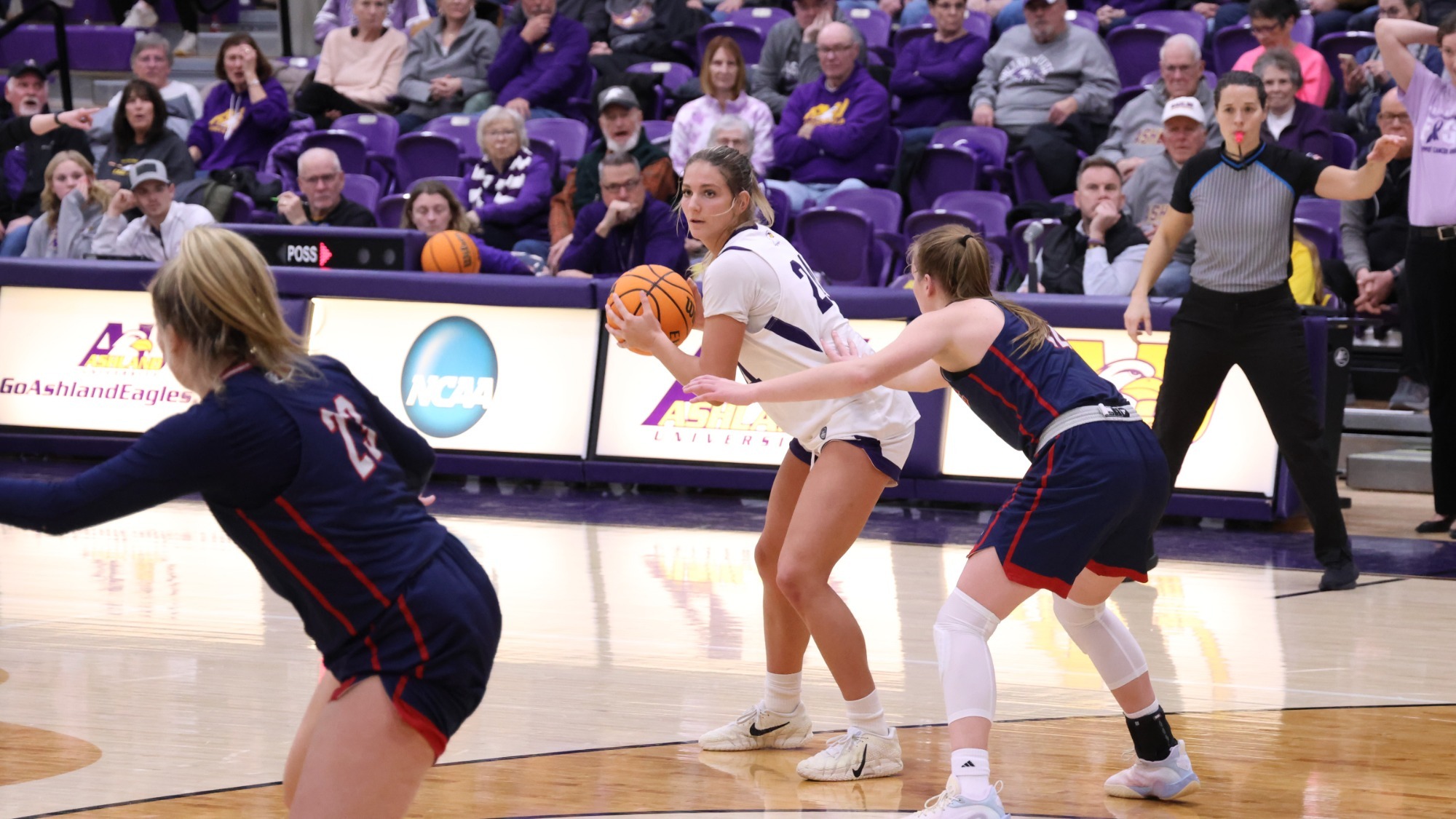 Slated WBB 2025-26 home vs. Malone action shot