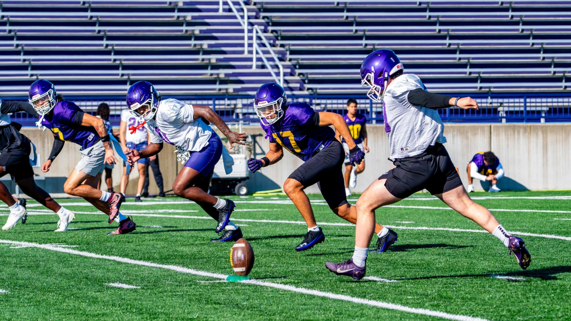 2026 FB kicking training camp action shot
