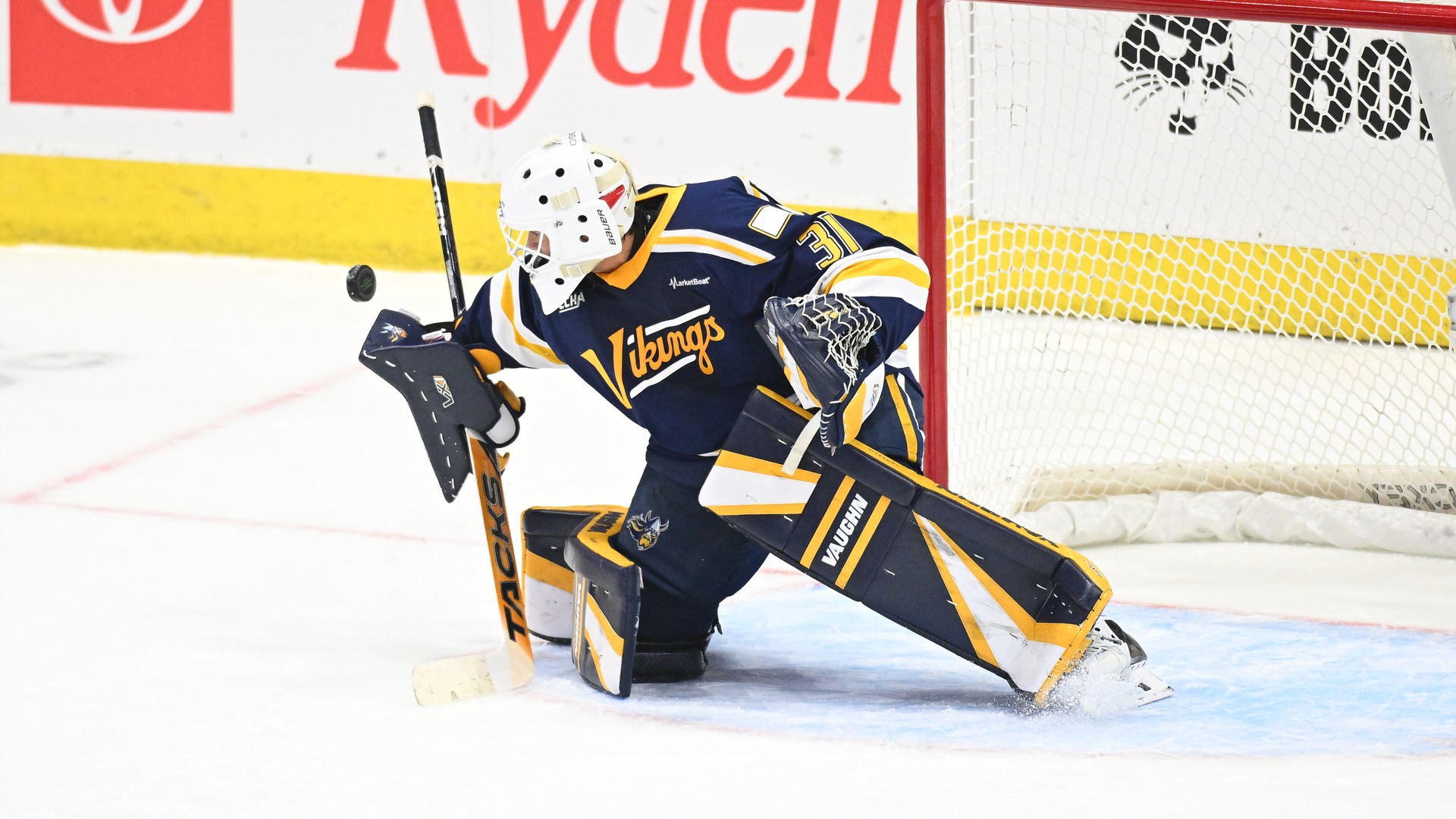 An NCAA men's college hockey exhibition game between the Augustana Vikings and the University of North Dakota Fighting Hawks at Ralph Engelstad Arena in Grand Forks on Saturday, October 3, 2026.  Photo by Russell Hons