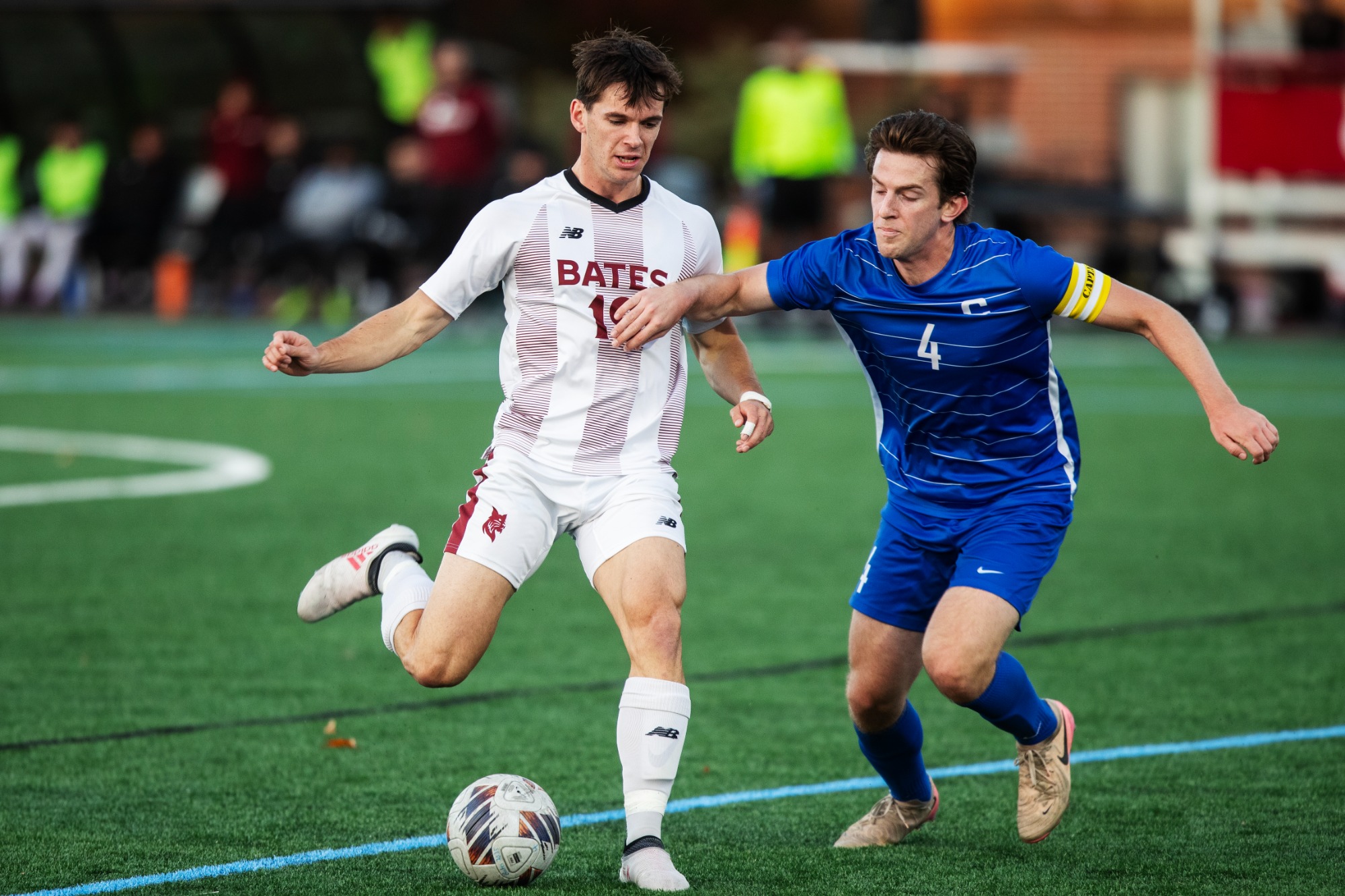 Bates College men’s soccer finishes 1-1 against Colby College at Bates College October 28, 2025.
