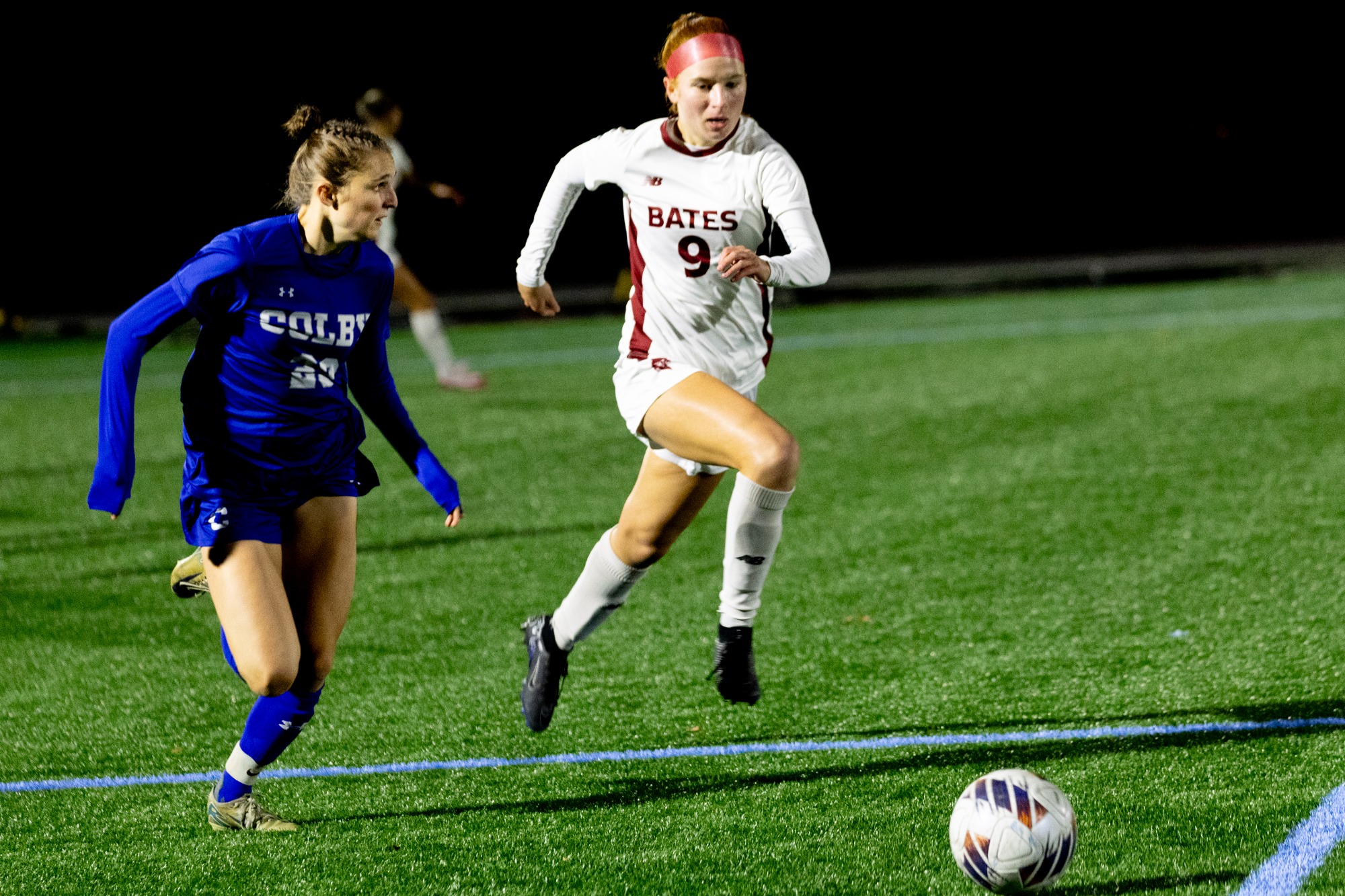Women’s soccer vs. Colby is up 1-0 at the end of the first half on the Russell Street Field.