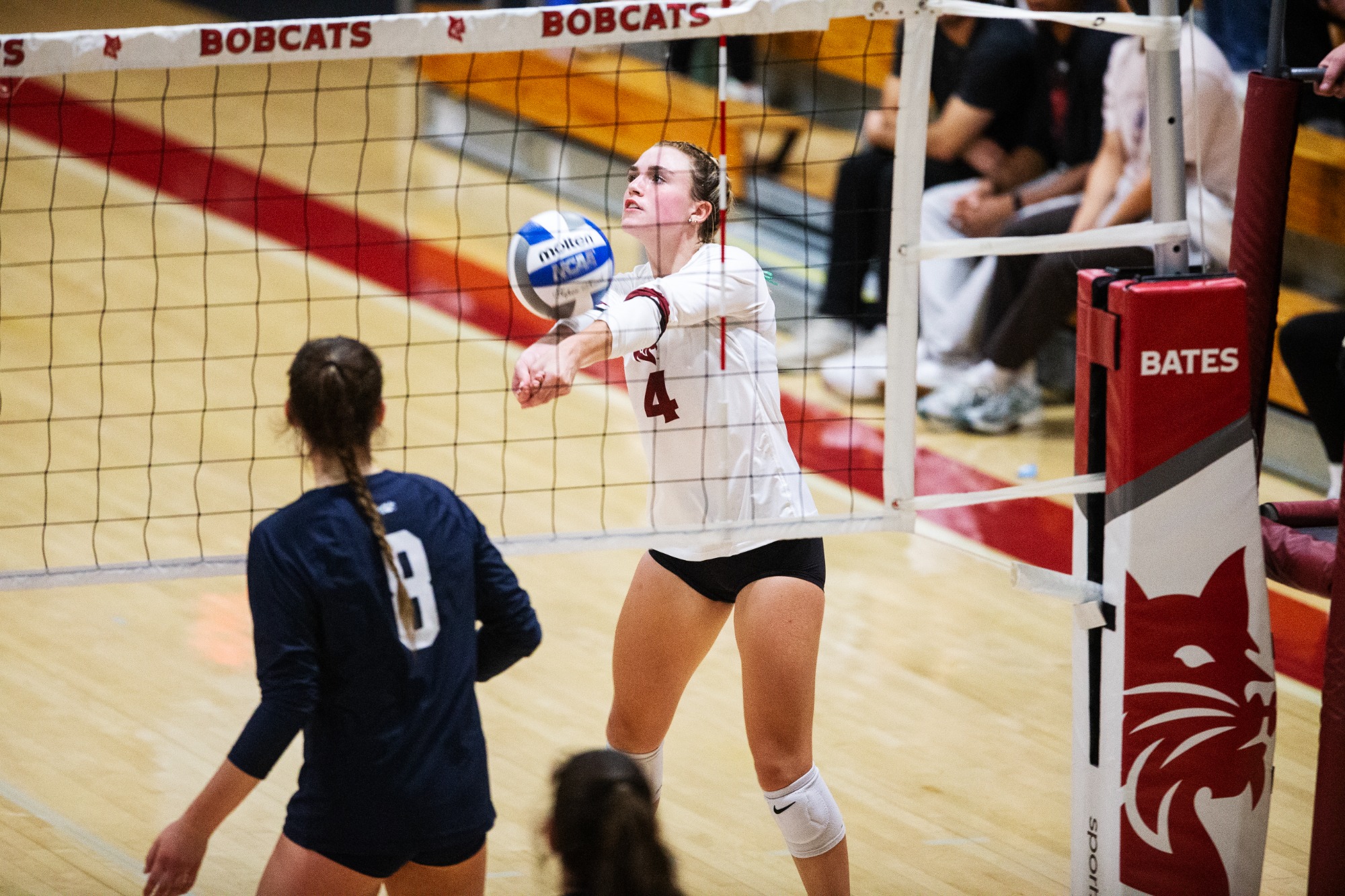 Bates College Women’s Volleyball loses 3 - 0 against Middlebury on October 3, 2025.