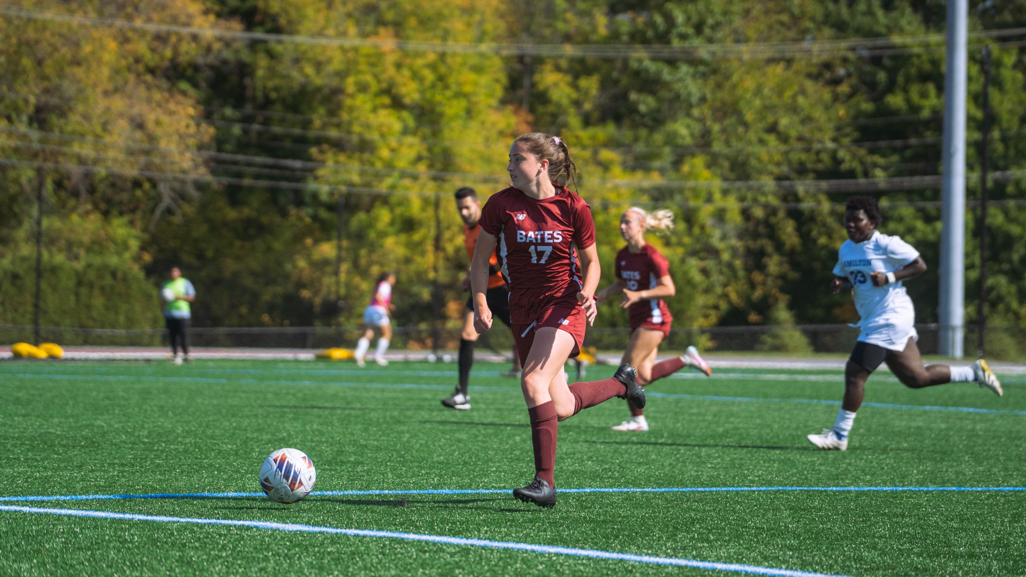 Bates Womens' Soccer Versus Hamilton (loss 3-2) Oct. 5, 2025