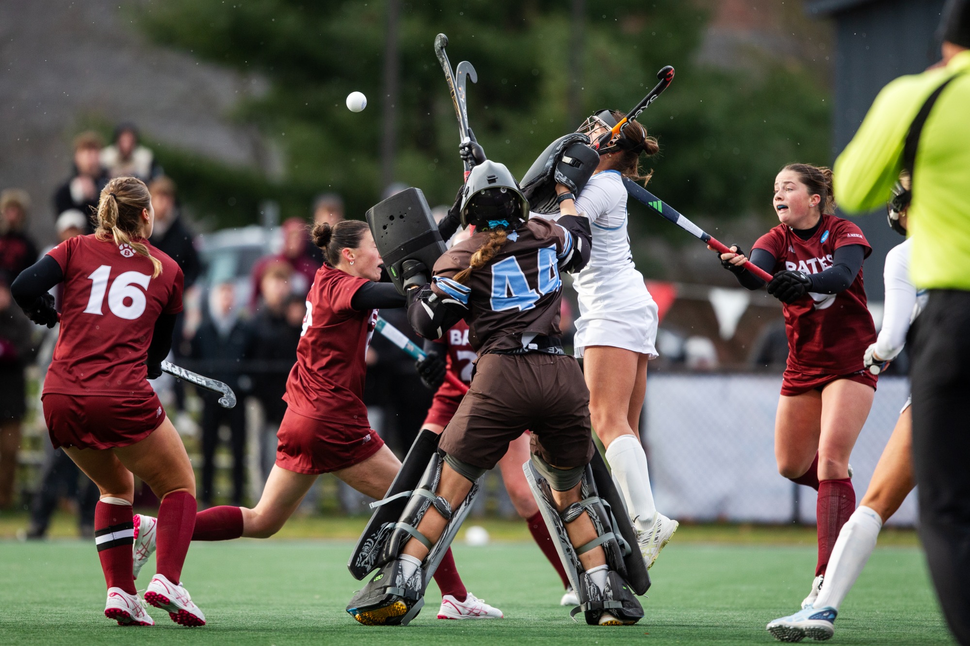 Tufts defeated Bates College 3-1 in the NCAA Division III field hockey tournament at Bates College on November 16, in Lewiston, Maine. 
