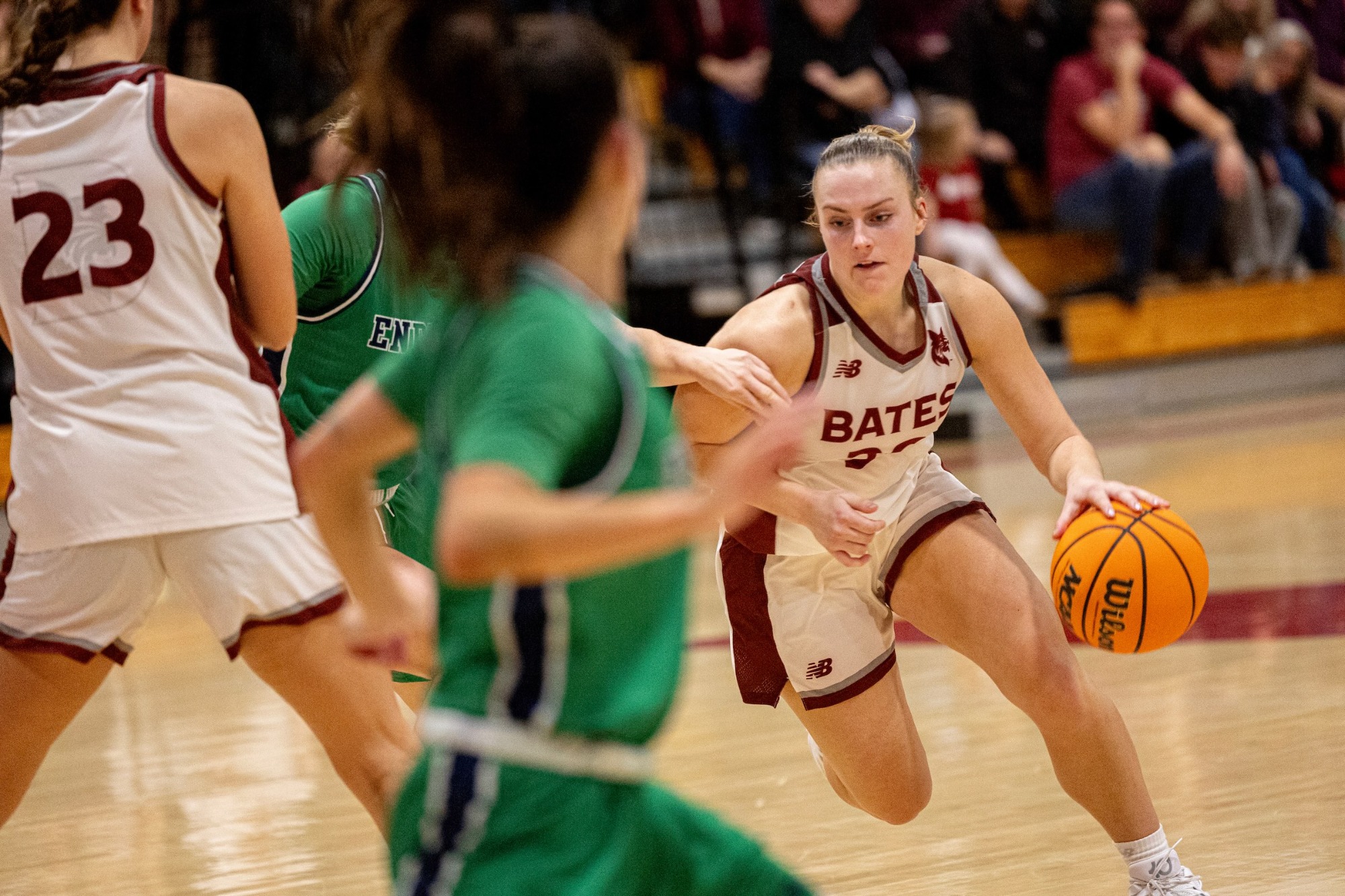 Claire Gaetani | Women’s basketball defeats Endicott 56-44 in Alumni Gym on Nov. 22, 2025.
