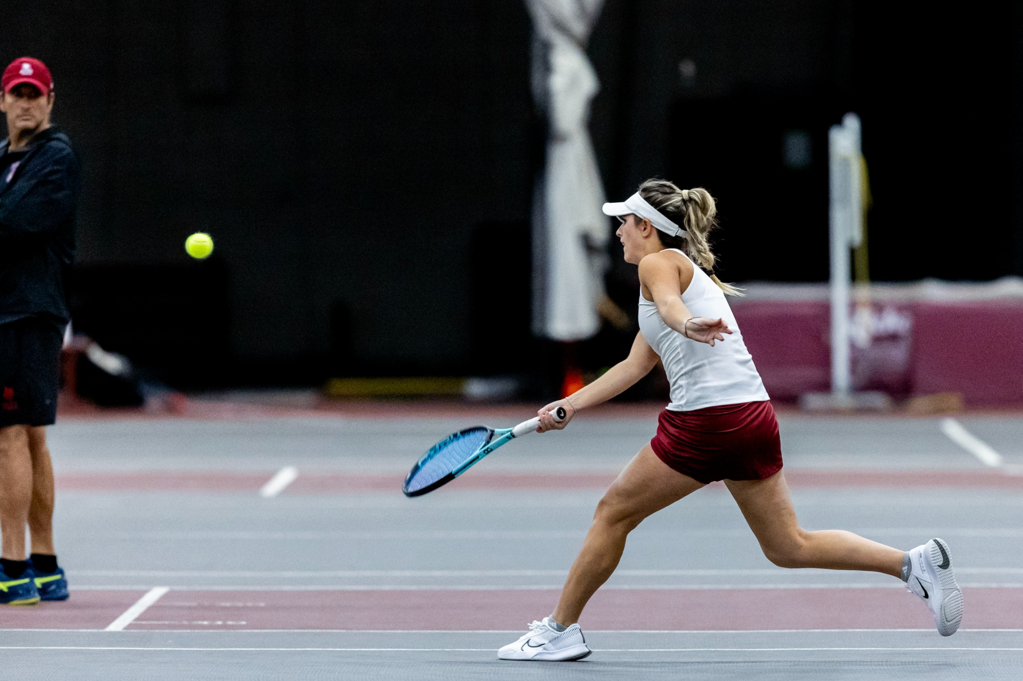 Women’s tennis plays Tufts in Merrill Gym on March 7, 2025.