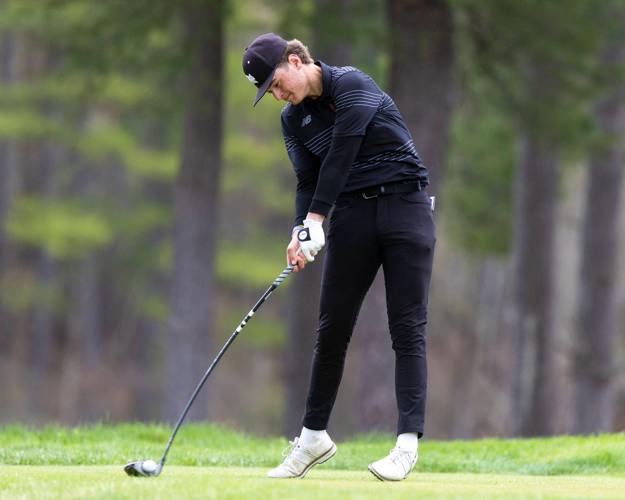 Sean Resnick 5th tee at Taconic Golf Club, Williamstown. 2025 NESCAC Championship