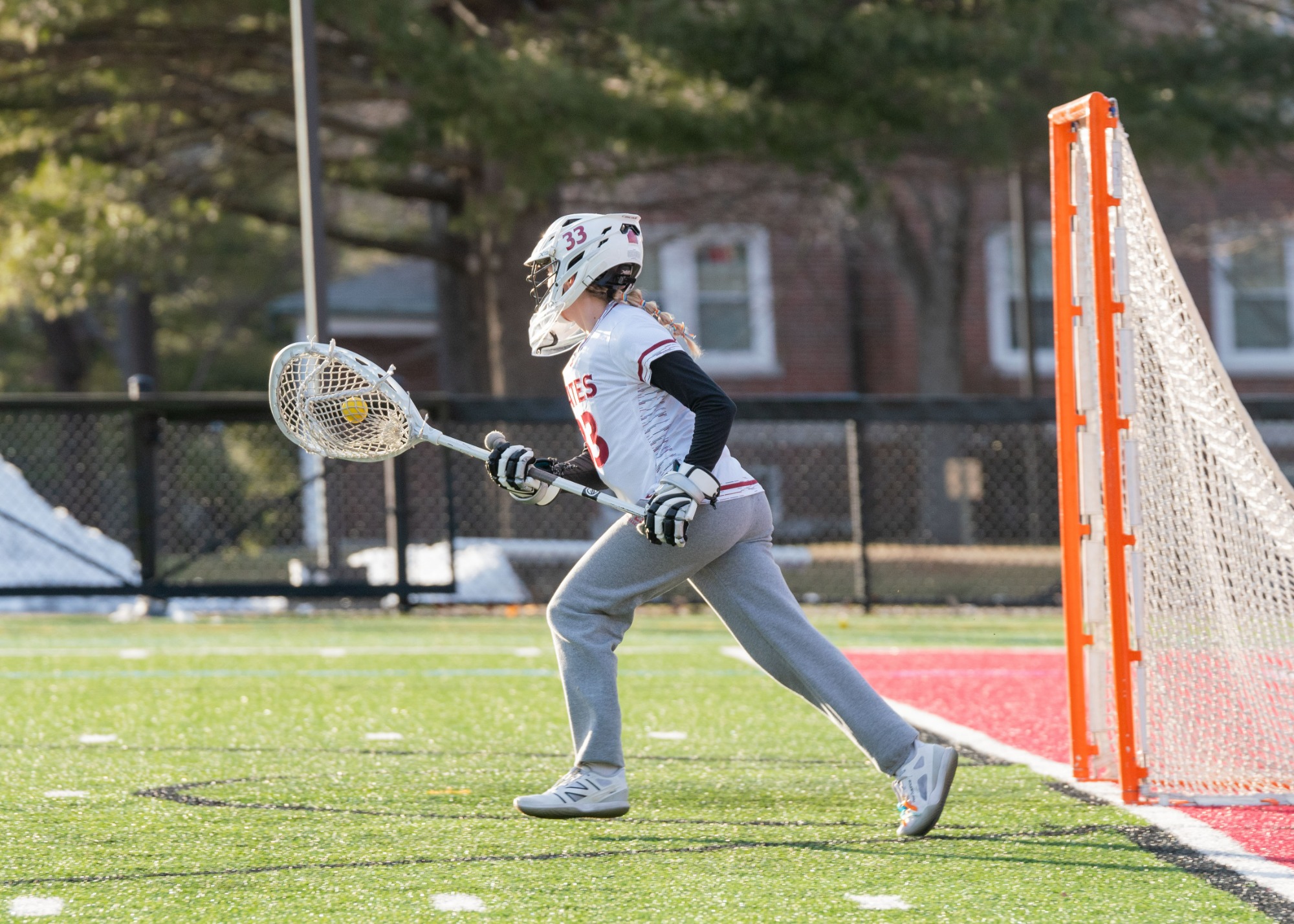 Bates women's lacrosse hosts No. 2 Tufts, 4/9/25 at Garcelon Field.