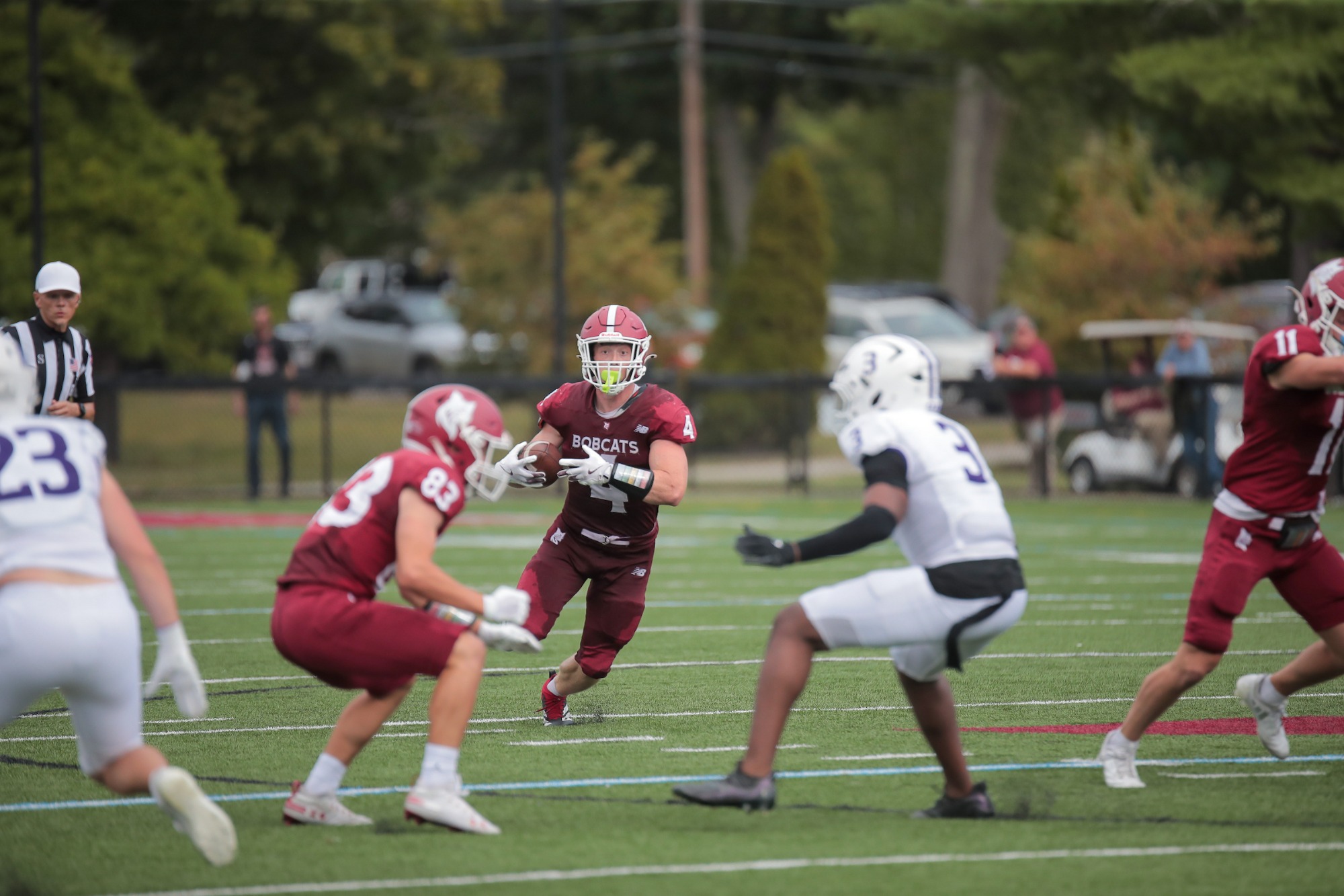 Ryan Lynskey | The Bates football team rallied from 16 points down to defeat the Amherst College Mammoths 26-23 in double overtime Saturday afternoon at Garcelon Field.