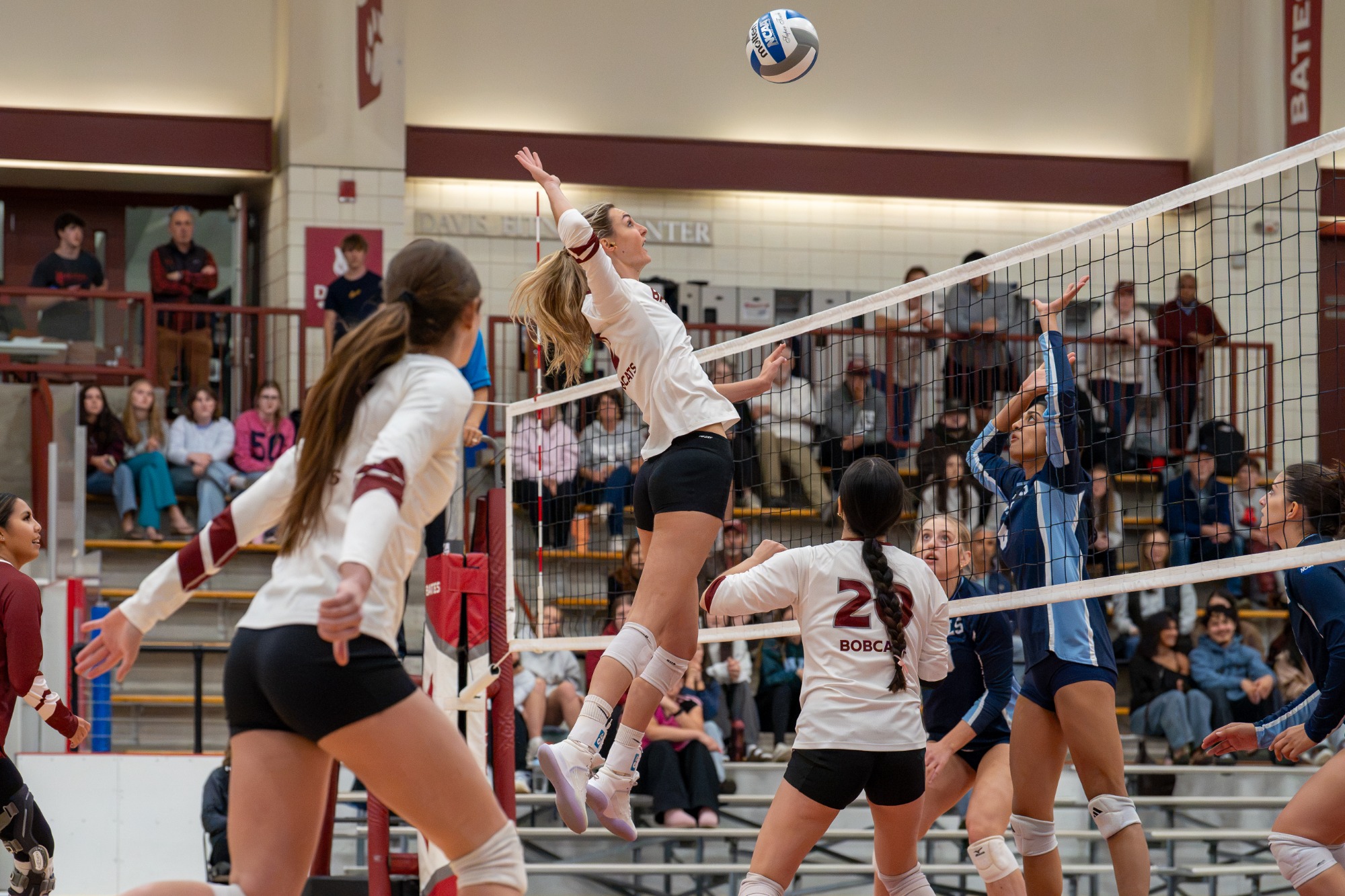 The Bates College volleyball team appeared headed for another NESCAC victory Friday evening, but visiting Connecticut College erased a two-set deficit to hand the Bobcats a heartbreaking 3-2 (23-25, 16-25, 25-18, 25-18, 15-12) defeat at Underhill Arena.