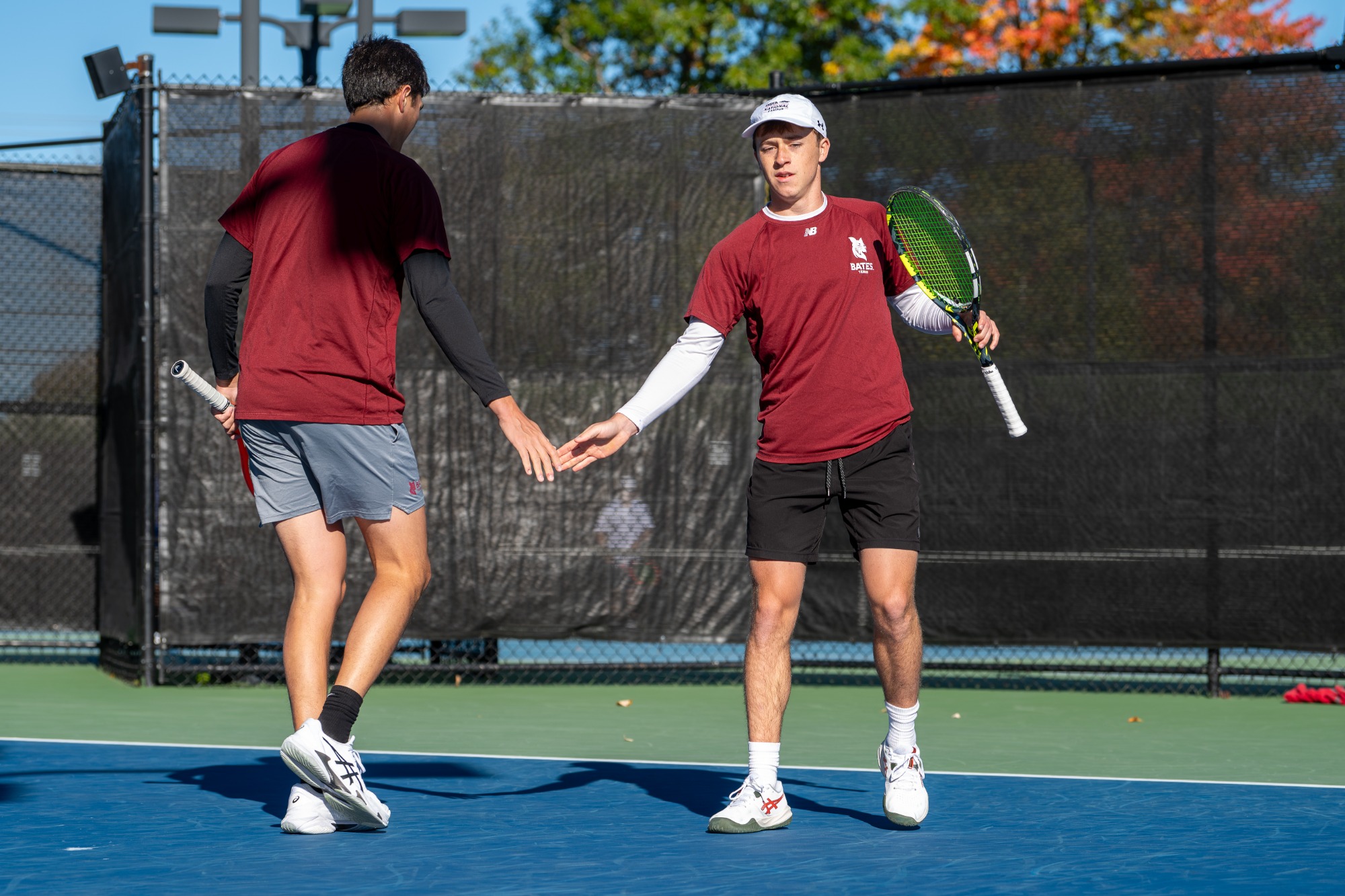 The Bates men's tennis team welcomed competitors from Brandeis, Colby and Trinity to the Wallach Tennis Center Saturday and Sunday for the annual Wallach Invitational, featuring two days of singles and doubles competition.