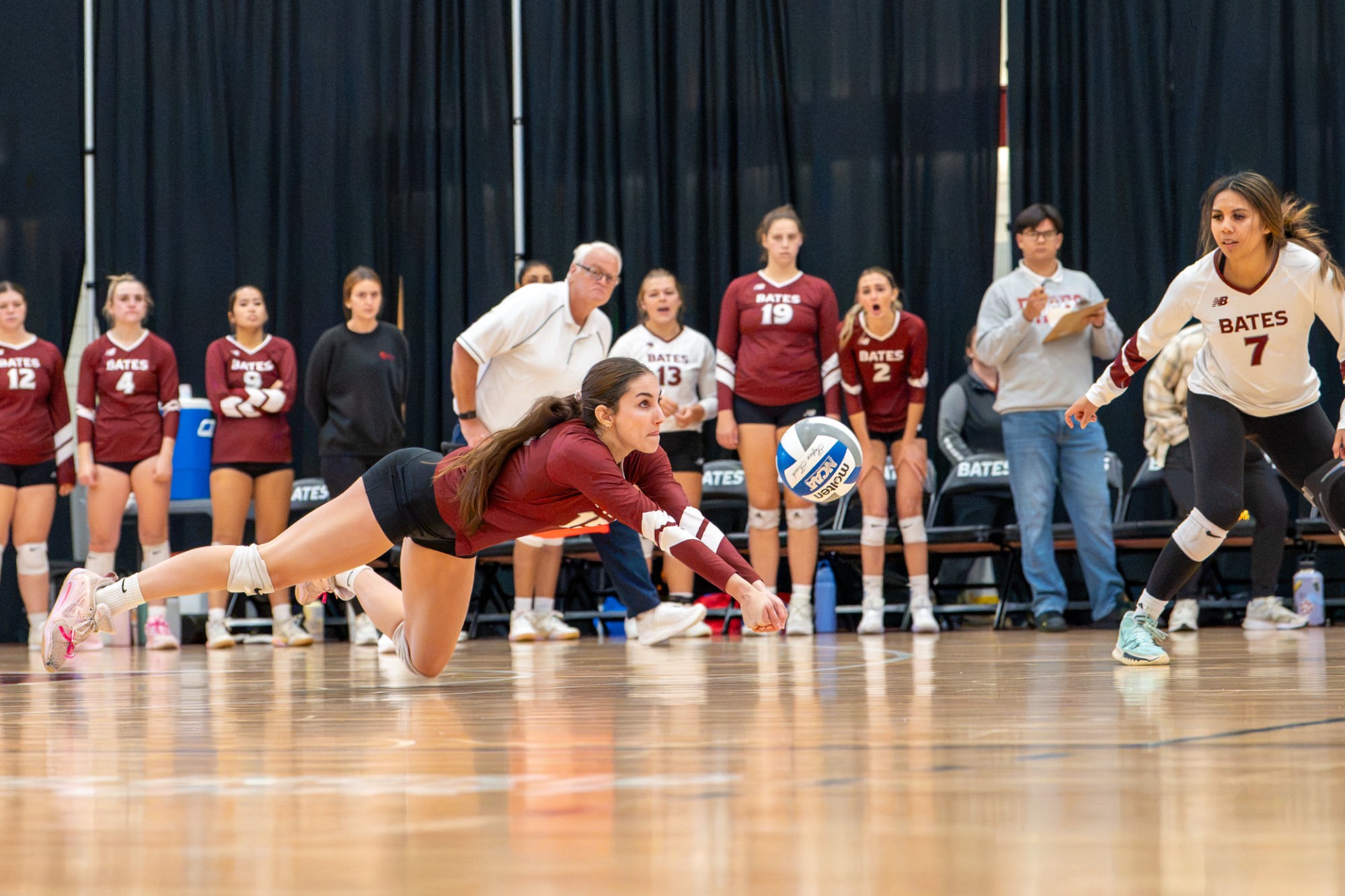 The Bates volleyball team rallied from a lopsided third-set loss to force a decisive fifth set Saturday afternoon, but Trinity College pulled away in the finale to defeat the Bobcats 3-2 (23-25, 25-22, 25-9, 19-25, 15-3) in NESCAC action at Underhill Arena.