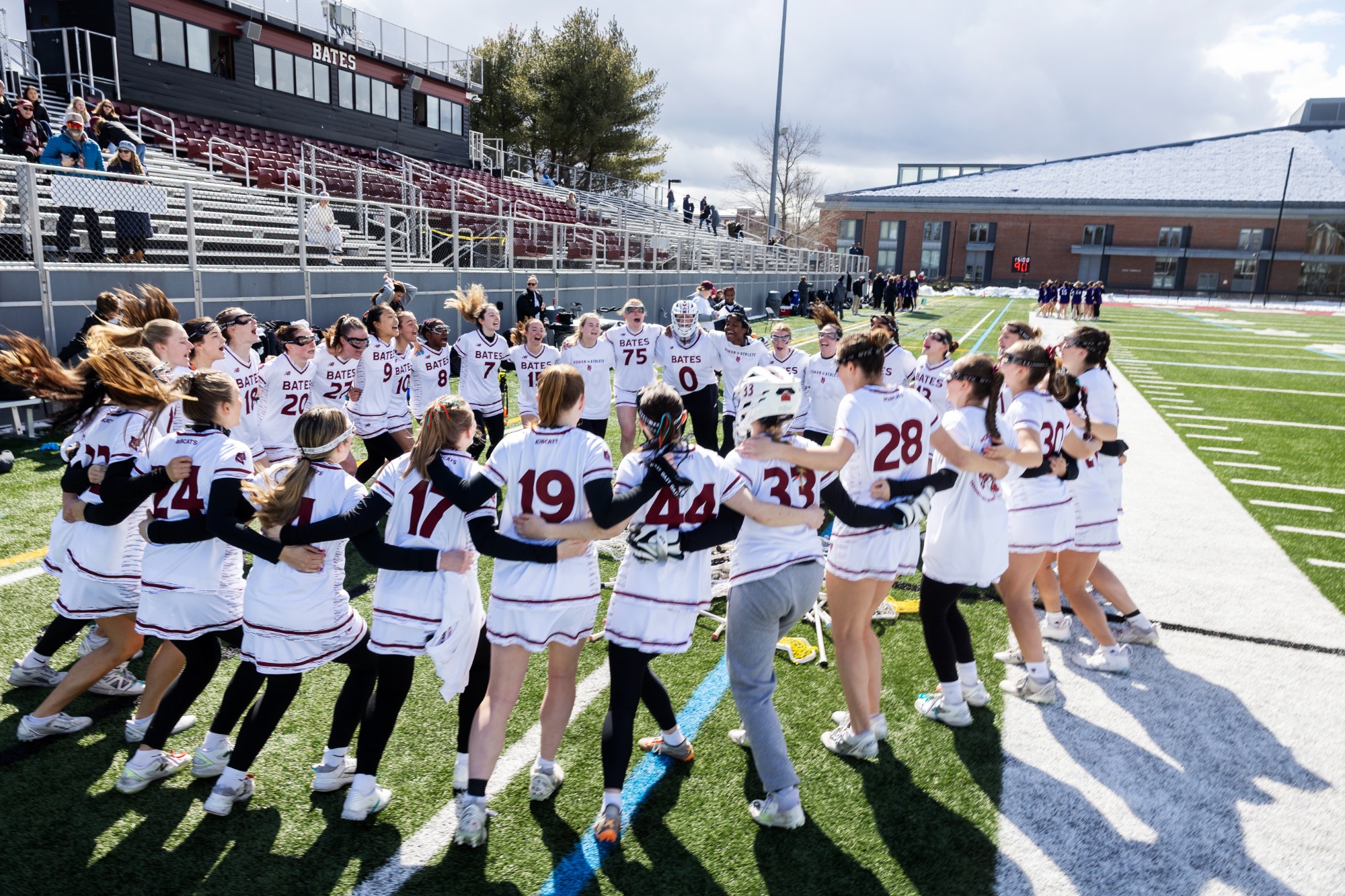Bates College women’s lacrosse losses 12-4 against Amherst on March 14, 2026. (Theophil Syslo | Bates College)