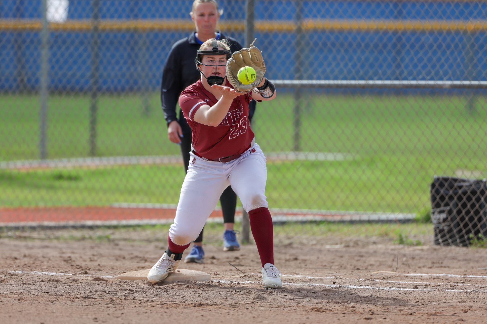 Mar 19, 2026; Kissimmee, FL, USA; Bates softball during a game against University of Wisconsin at Fortune Road Athletic Complex. Mandatory Credit: Mike Watters