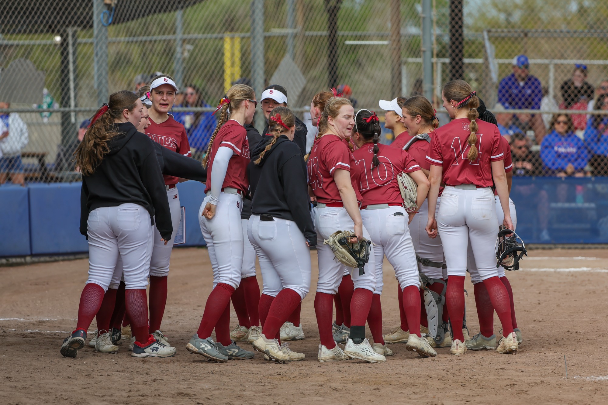 Mar 19, 2026; Kissimmee, FL, USA; Bates softball during a game against University of Wisconsin at Fortune Road Athletic Complex. Mandatory Credit: Mike Watters