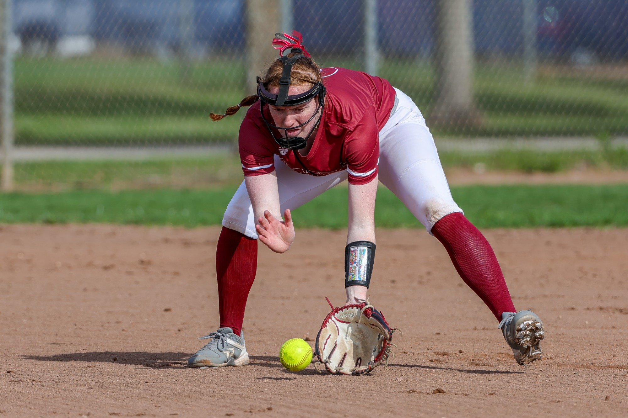 Mar 19, 2026; Kissimmee, FL, USA; Bates softball during a game against University of Wisconsin at Fortune Road Athletic Complex. Mandatory Credit: Mike Watters