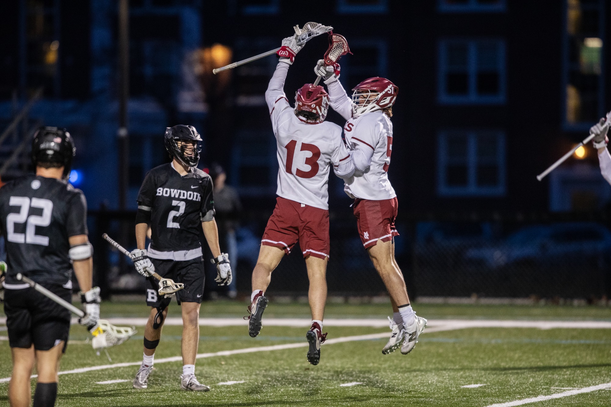 Bowdoin defeats Bates College 13-10 at Bates College on April 1, 2026. (Theophil Syslo | Bates College)