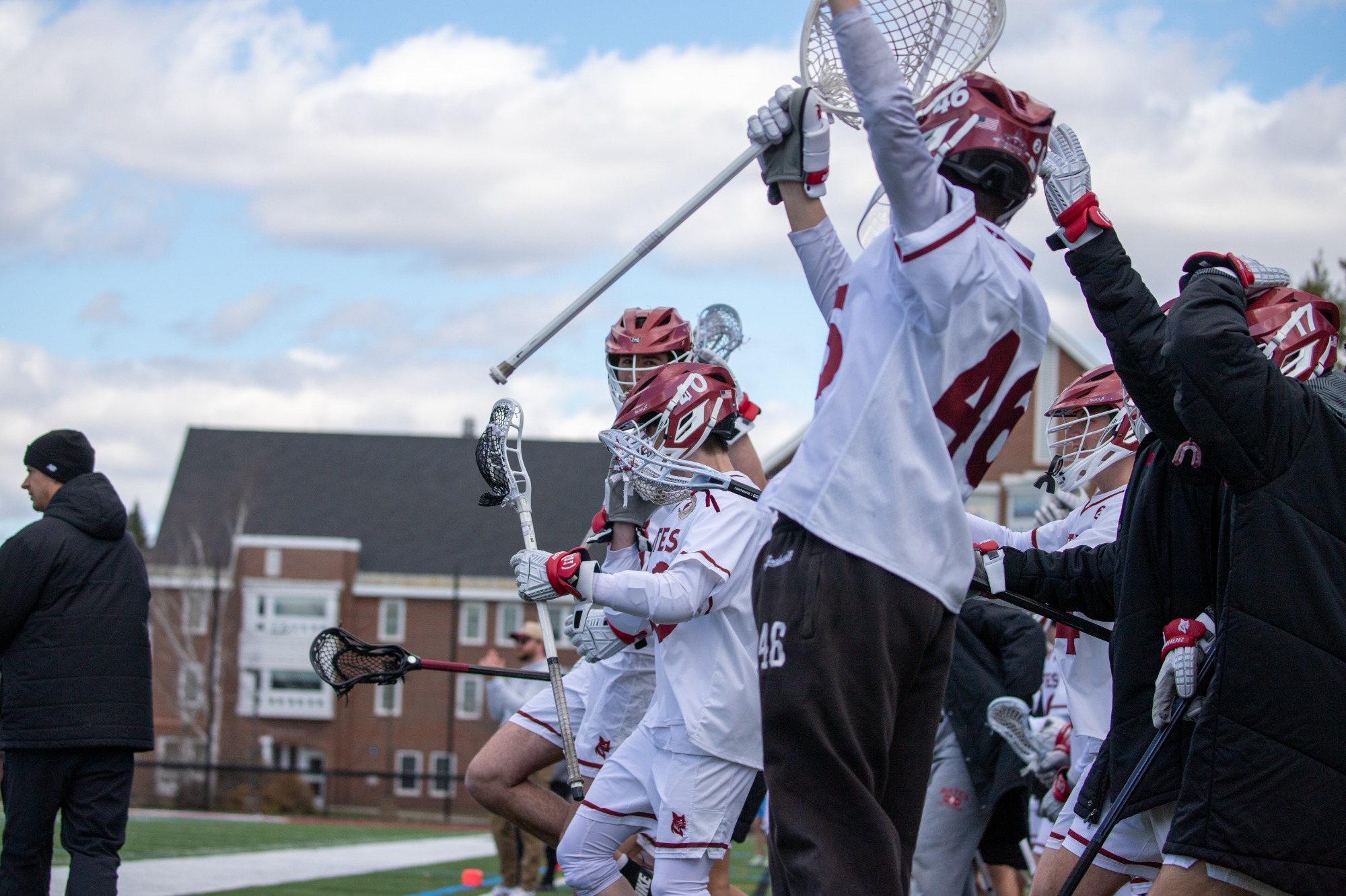 Men's lacrosse claimed victory over Connecticut College on Senior Day, April 11.