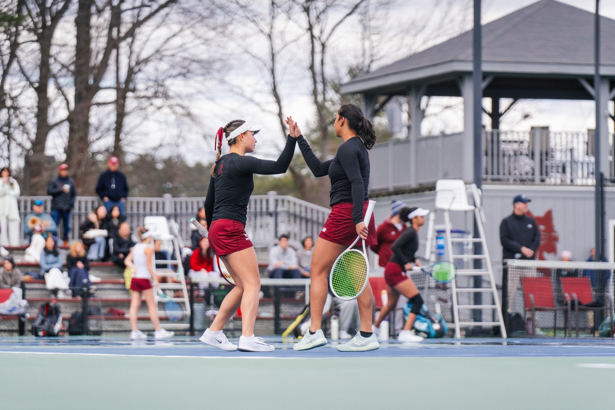 Bates College women's tennis hosts Hamilton College, 4/11/26 at the Wallach Tennis Center.