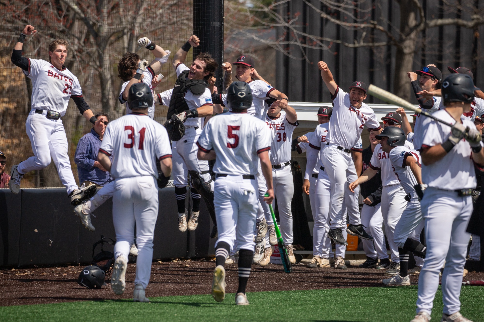 John Federico,  Max Dushney | Baseball beat Lesley University 9-1 in their first game of their Senior Day doubleheader on April 25.