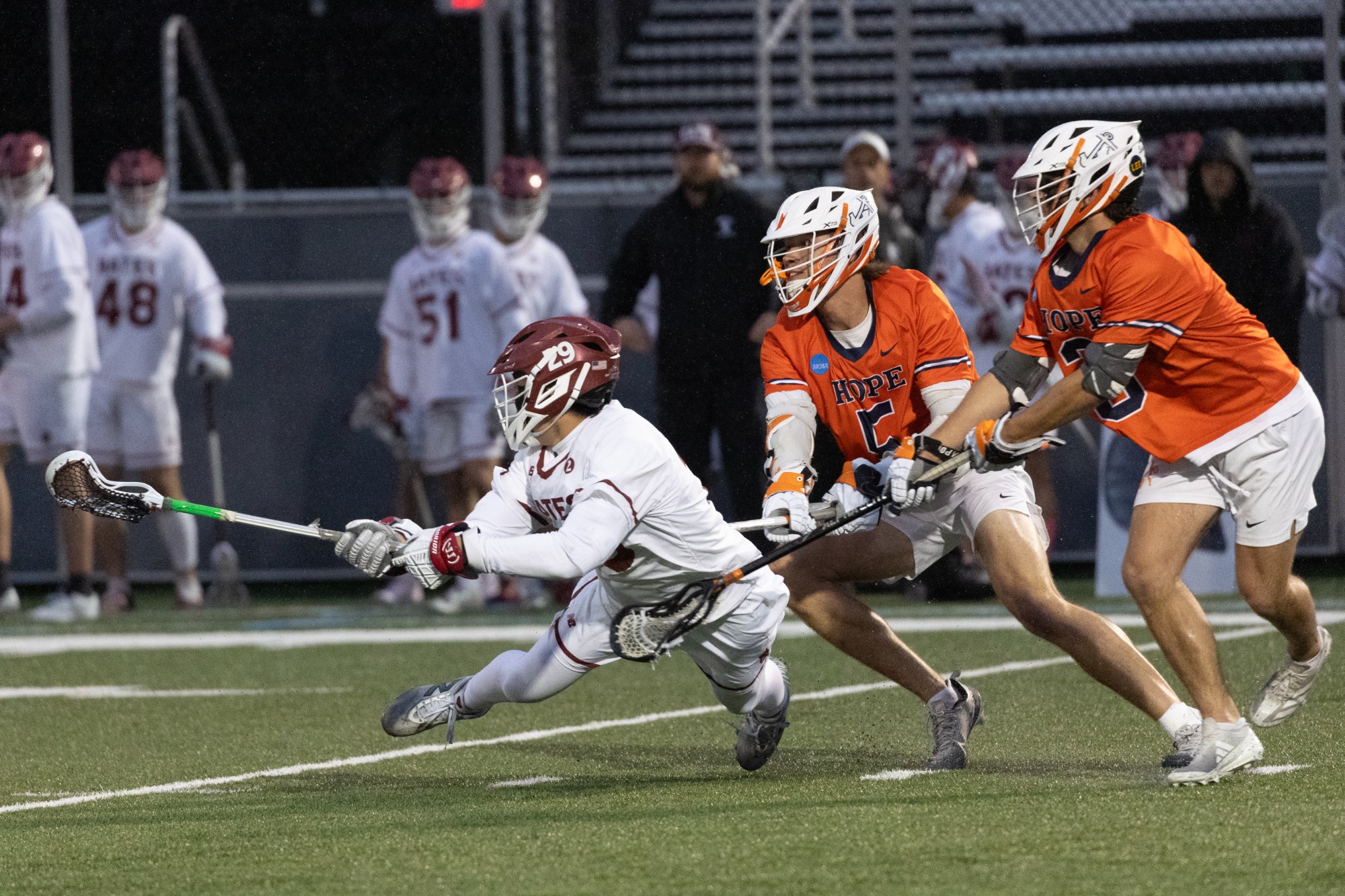 Bates College hosts Hope College, 5/10/26, in the 2026 NCAA Division III Men's Lacrosse Championship Tournament third round.