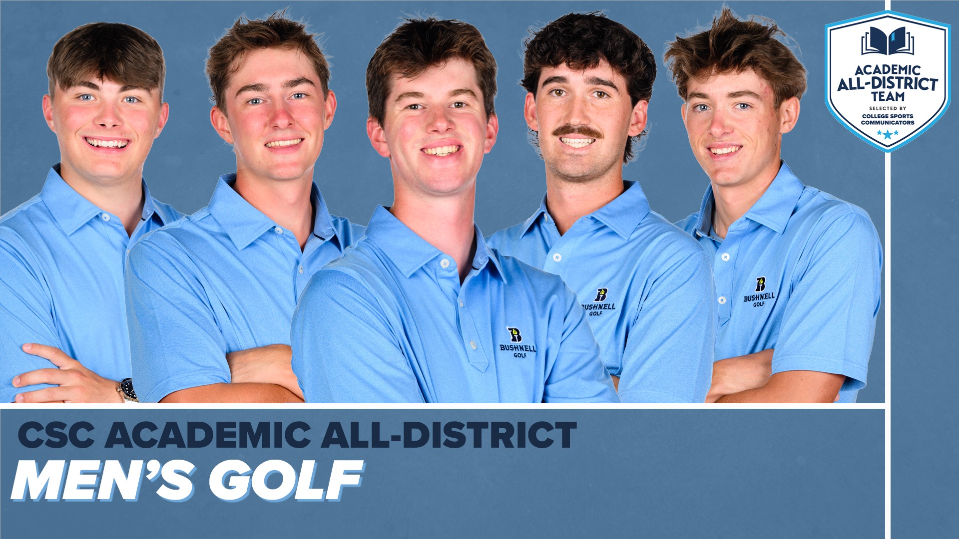 2026 CSC Men's Golf Academic All-District - Triston Hedges, Peyton Wiedenmann, Matt Forsyth, Isaac Wells, Jacob Holmes