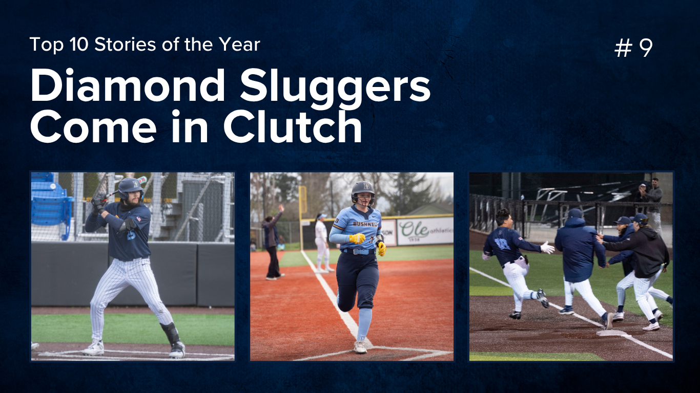 Top-Ten Stories of 2025-2026: #9 - Diamond Sluggers Come in Clutch (l-r) Dylan Carson at the plate, Gracie Hamilton running, Mana Heffernan, celebrating at first base