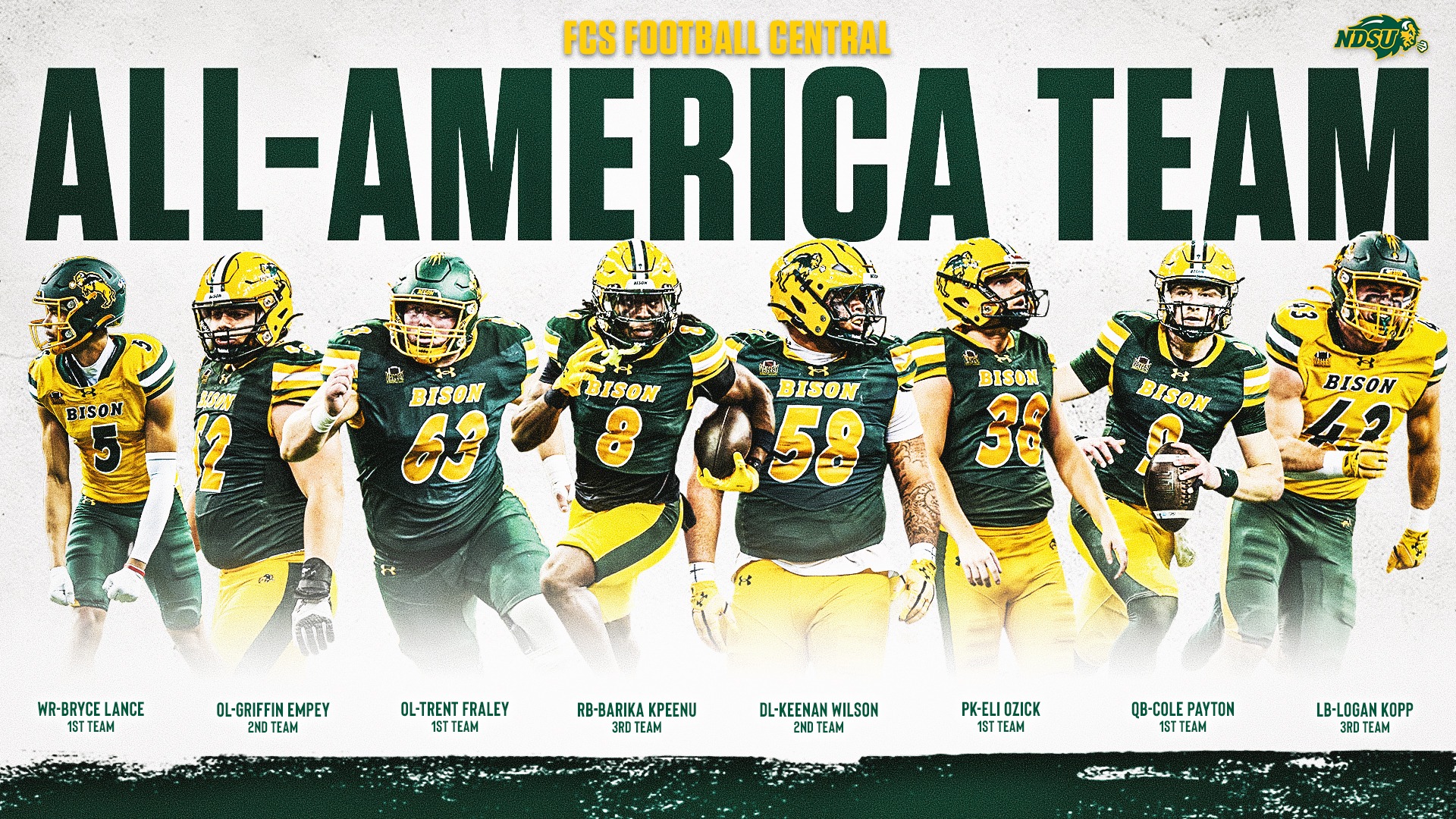 Graphic of NDSU's FCS Football Central All-Americans