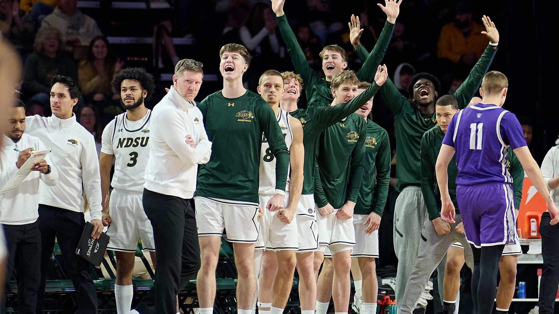 NDSU bench celebrates