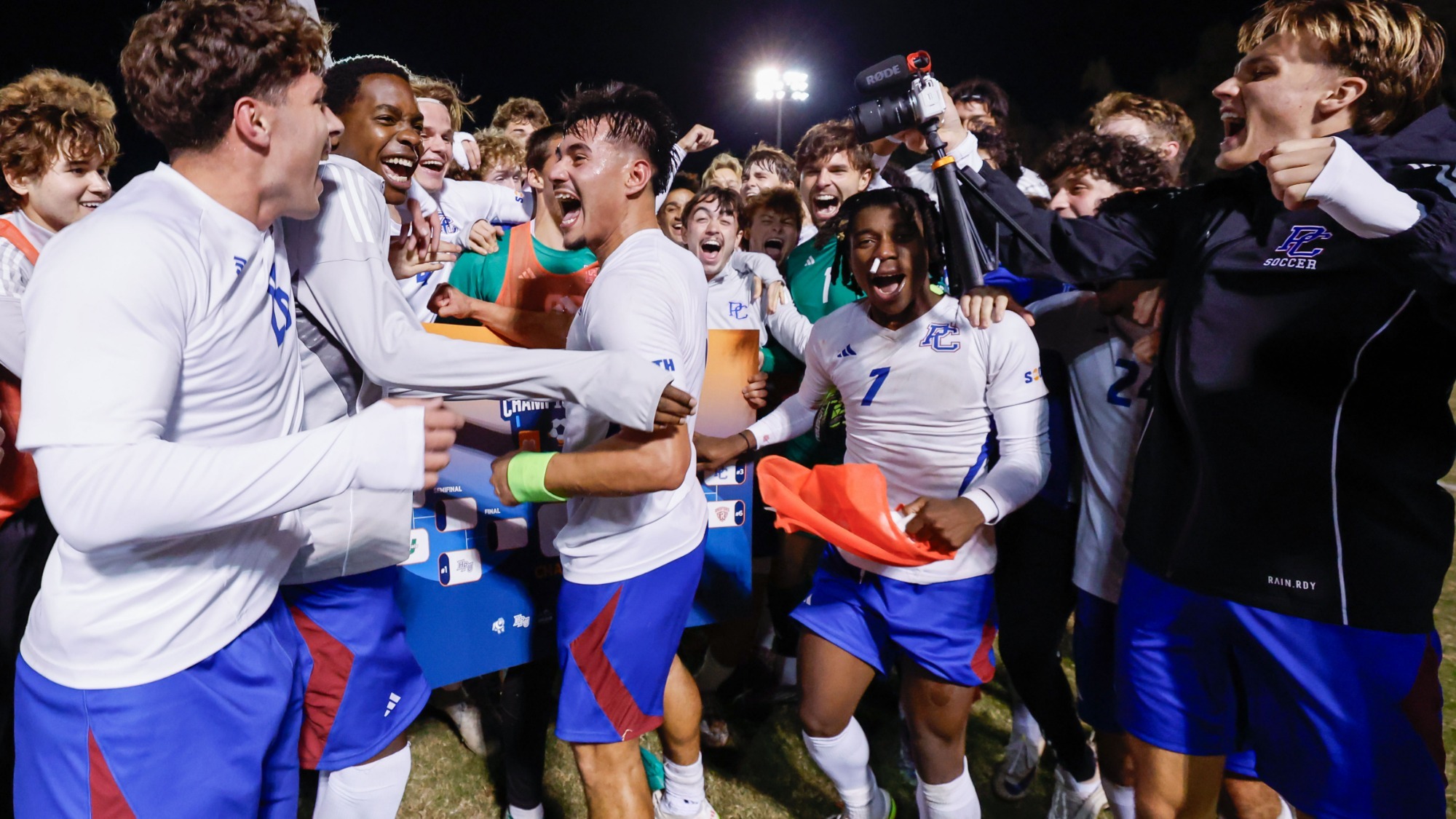 PC Celebrates Big South Tourney win over Radford