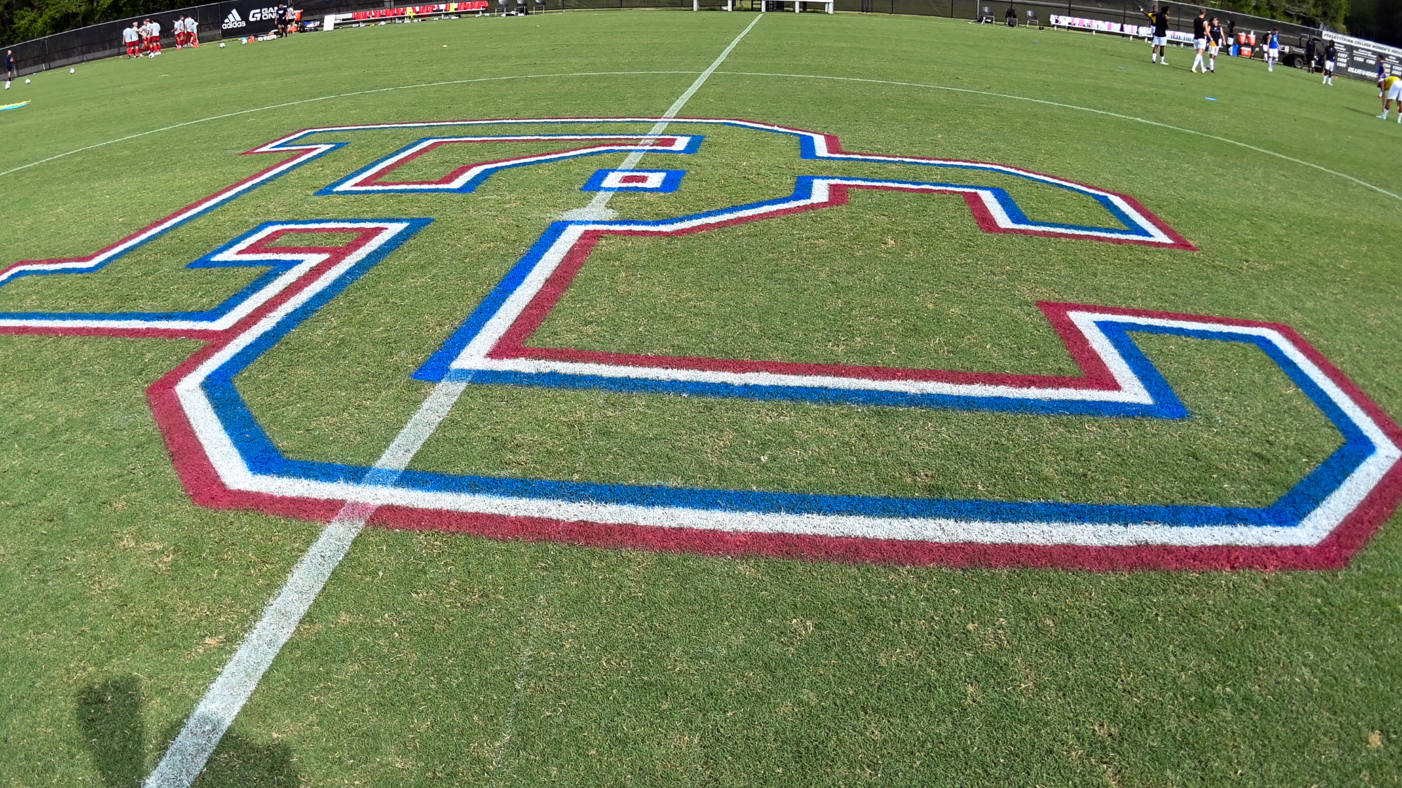 PC Logo on field at Martin Stadium